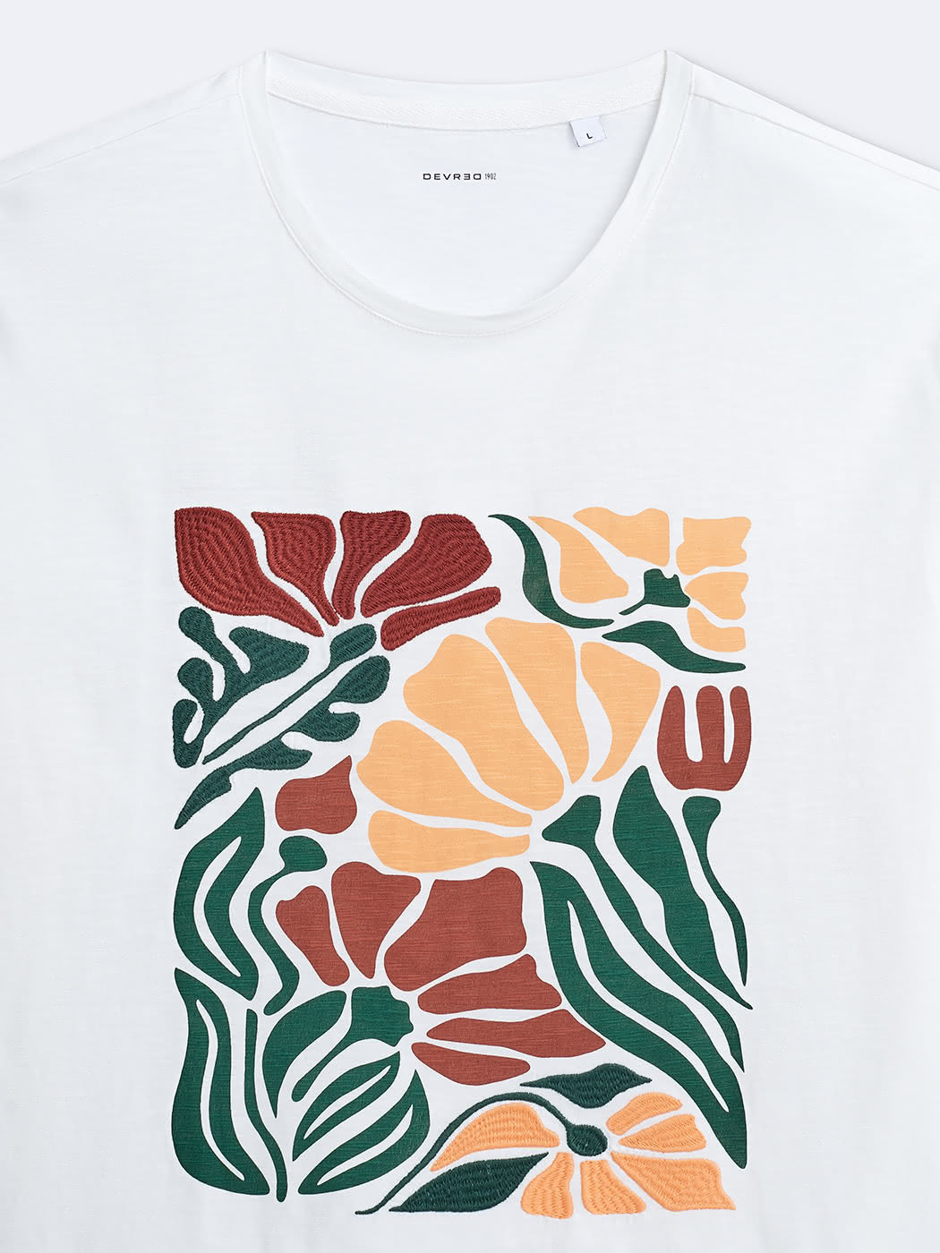 T-shirt col rond brodé et imprimé - DEVRED 1902