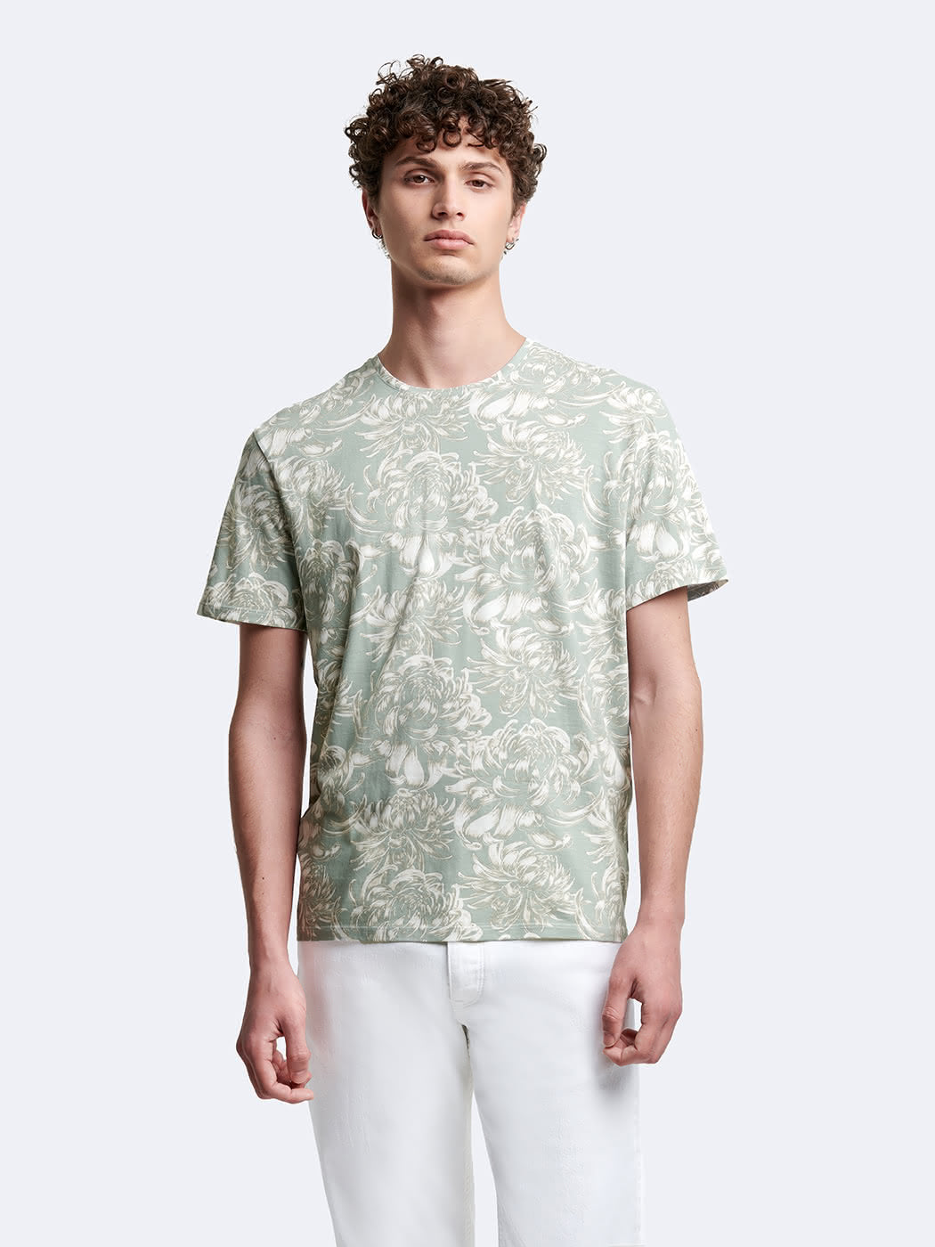 T-shirt col rond en coton fleuri - DEVRED 1902