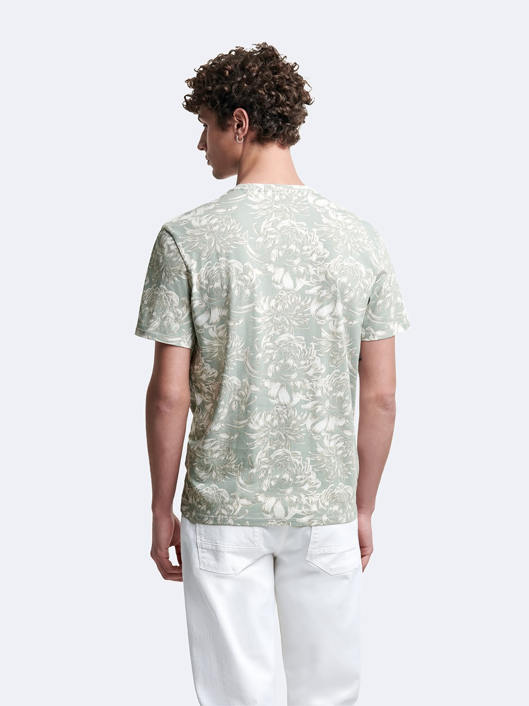 T-shirt col rond en coton fleuri - DEVRED 1902