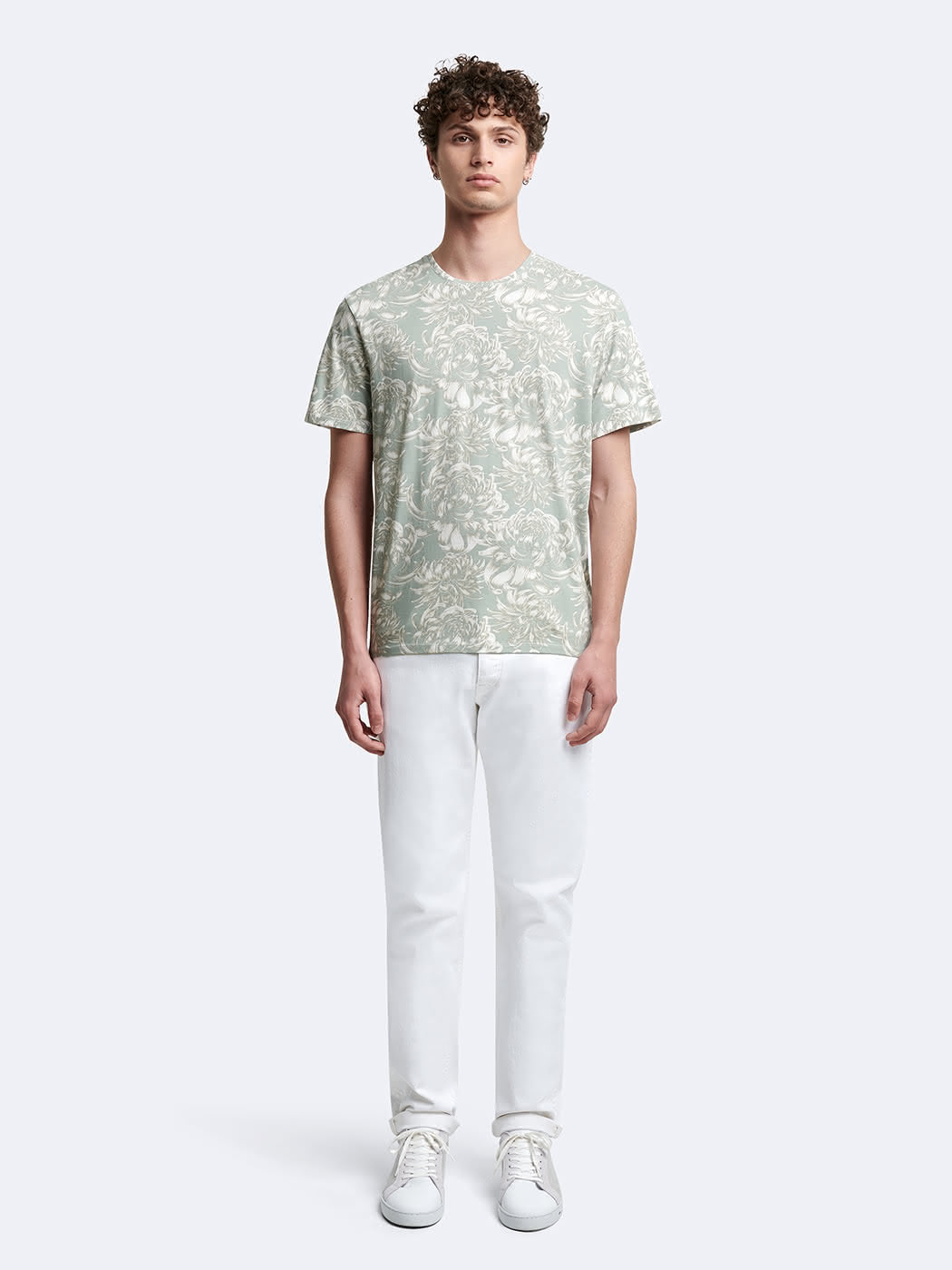 T-shirt col rond en coton fleuri - DEVRED 1902