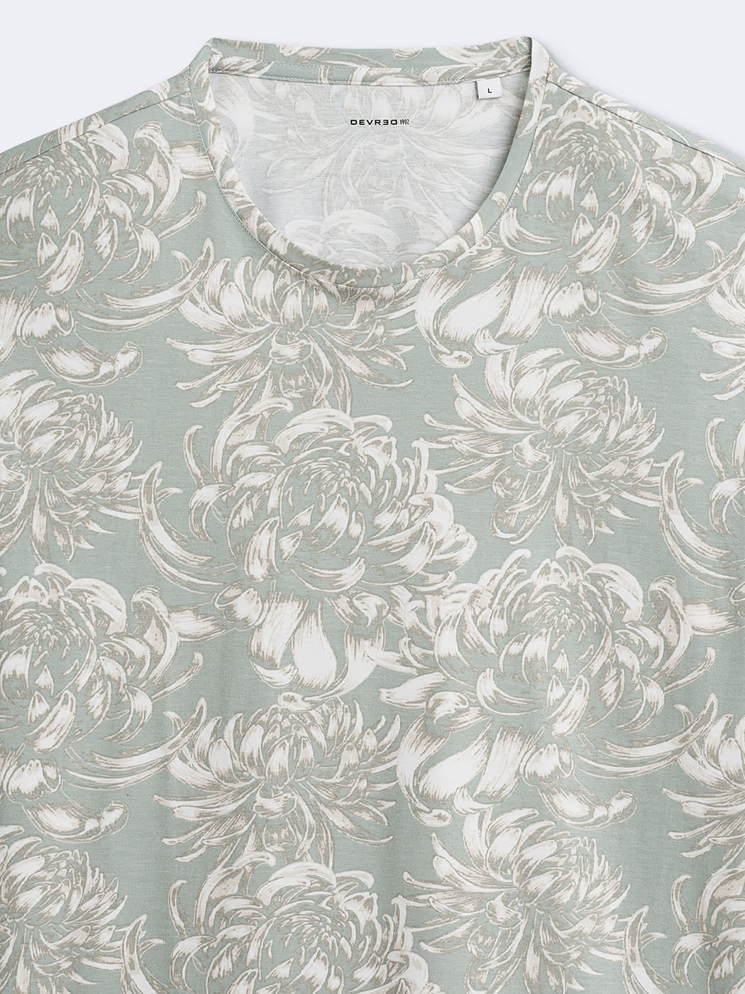 T-shirt col rond en coton fleuri - DEVRED 1902