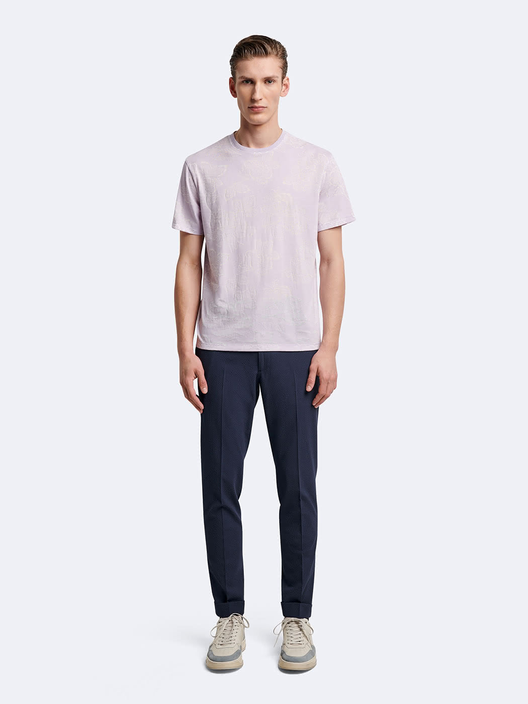 T-shirt col rond en coton fleuri - DEVRED 1902