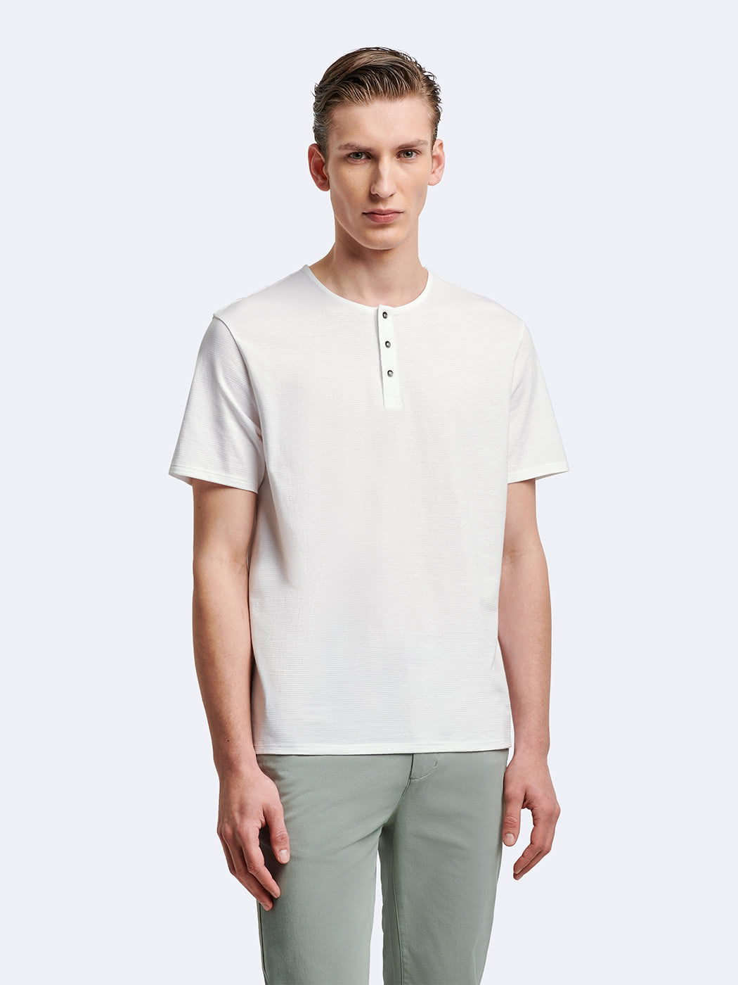 T-shirt col tunisien en coton - DEVRED 1902