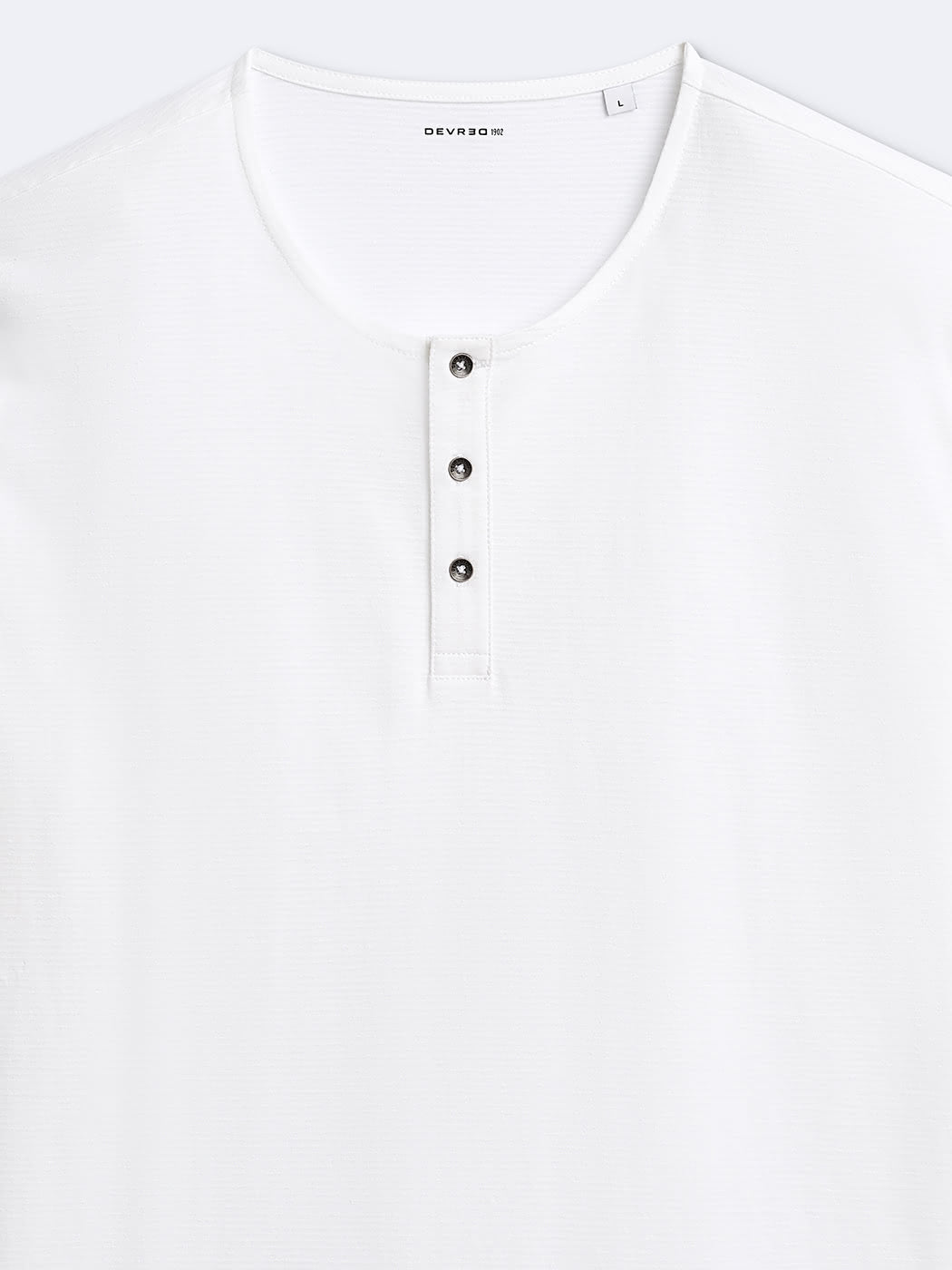 T-shirt col tunisien en coton - DEVRED 1902