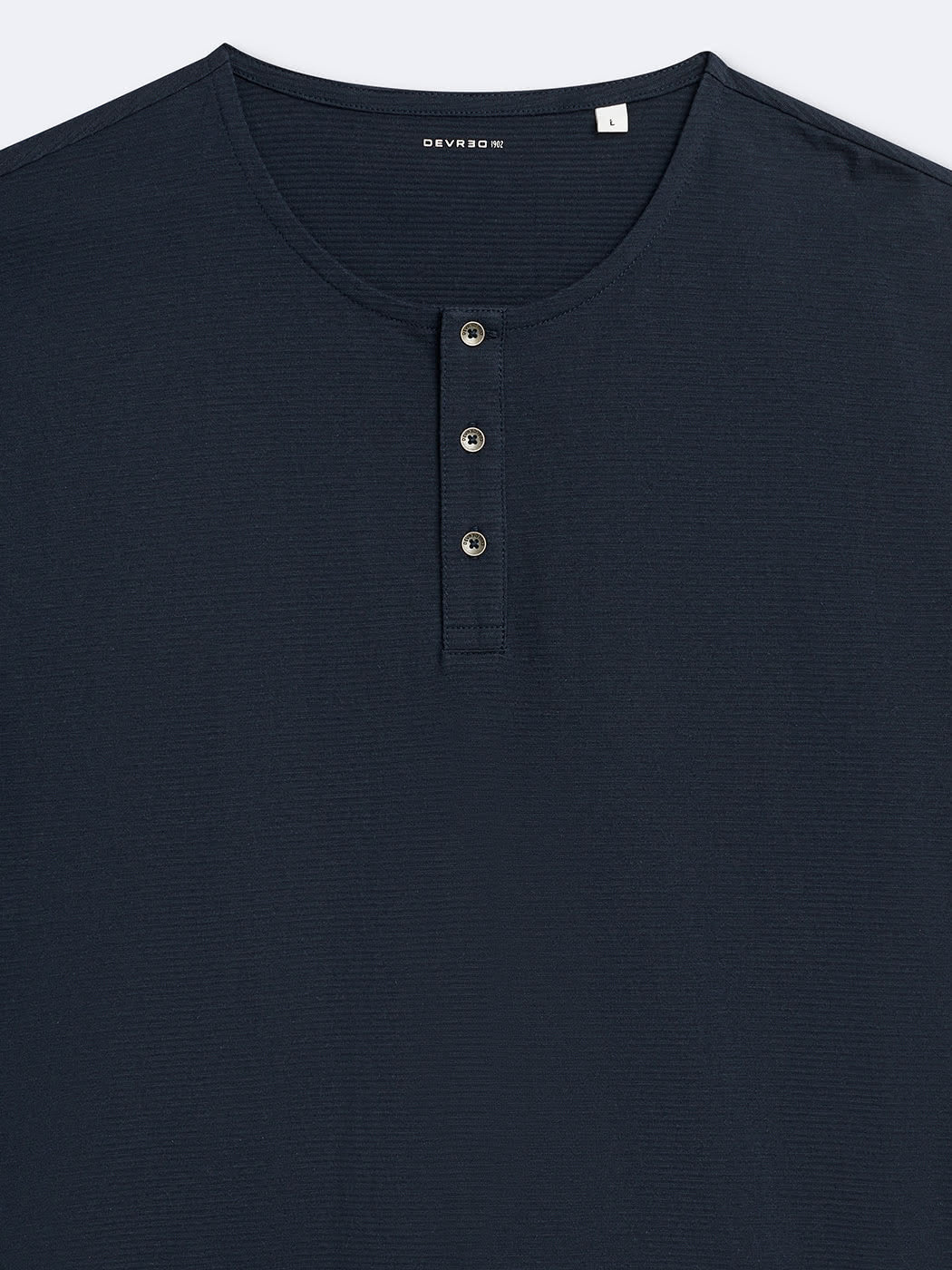 T-shirt col tunisien en coton - DEVRED 1902