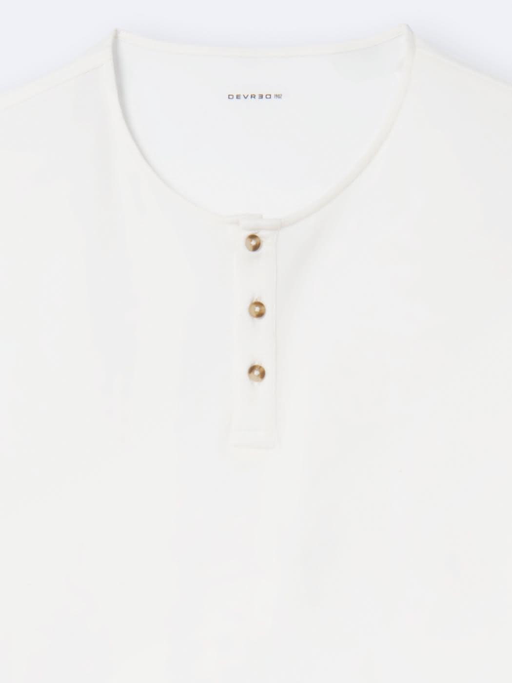 T-shirt col tunisien en coton lin - DEVRED 1902