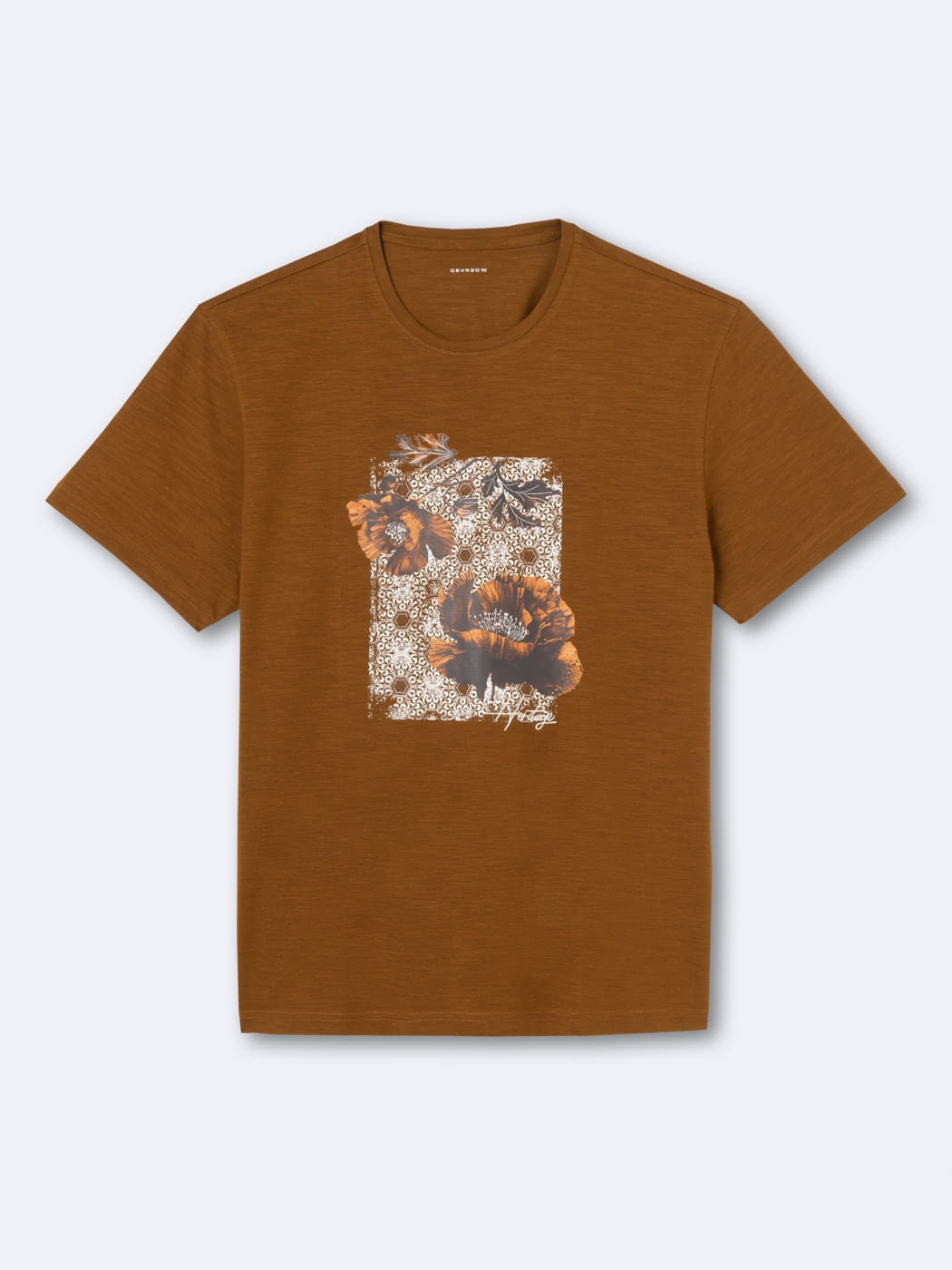 T-shirt col rond en coton bio fleuri - DEVRED 1902