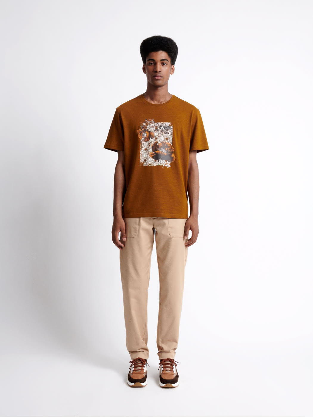 T-shirt col rond en coton bio fleuri - DEVRED 1902