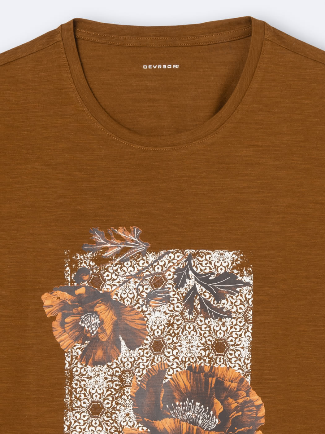 T-shirt col rond en coton bio fleuri - DEVRED 1902