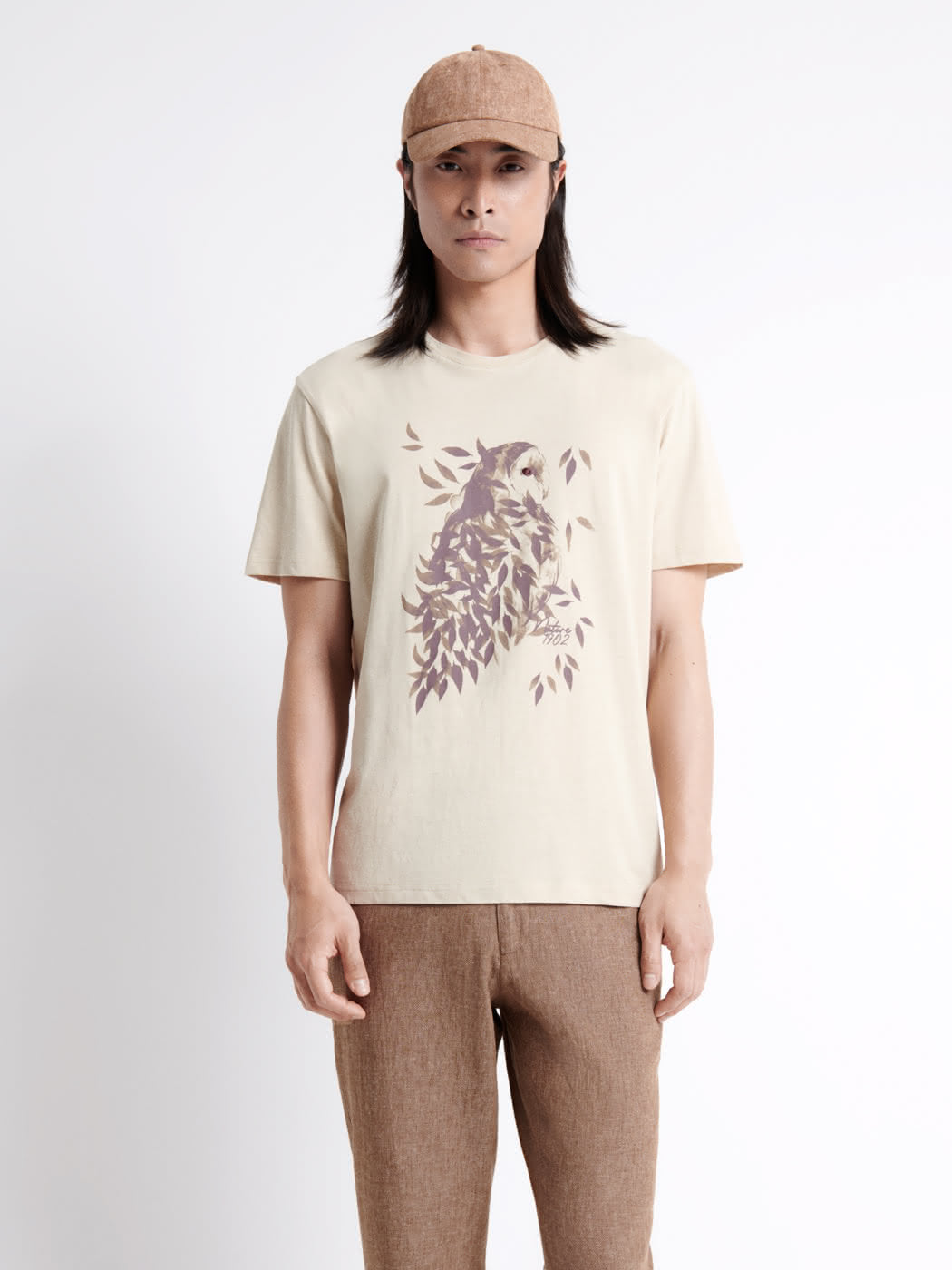 T-shirt col rond en coton à motif - DEVRED 1902