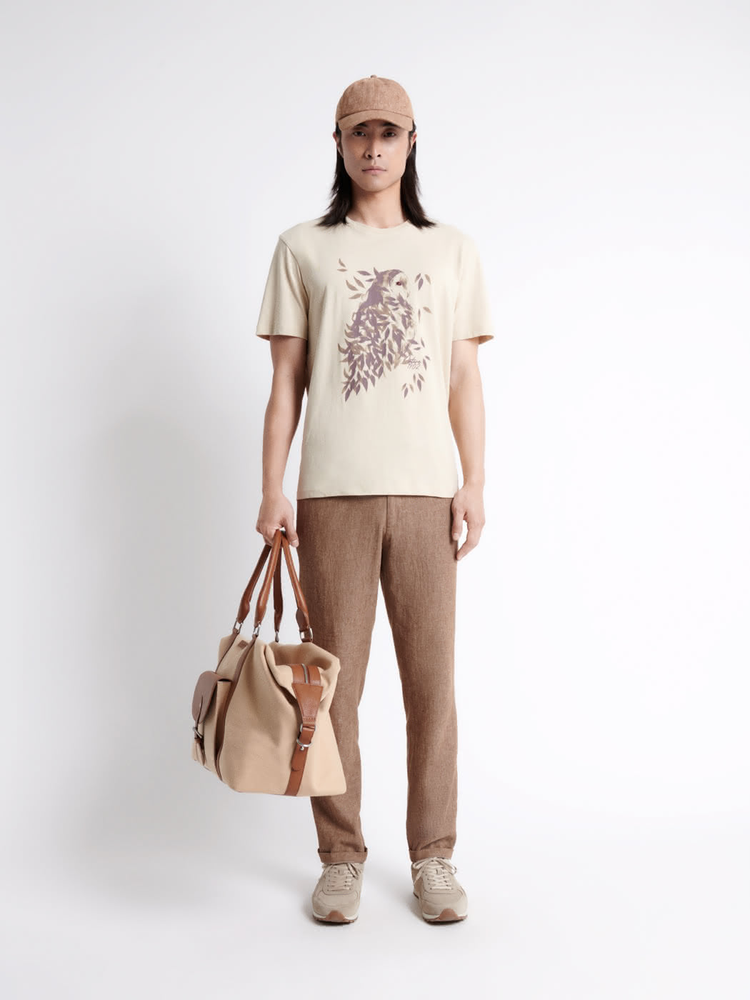 T-shirt col rond en coton à motif - DEVRED 1902