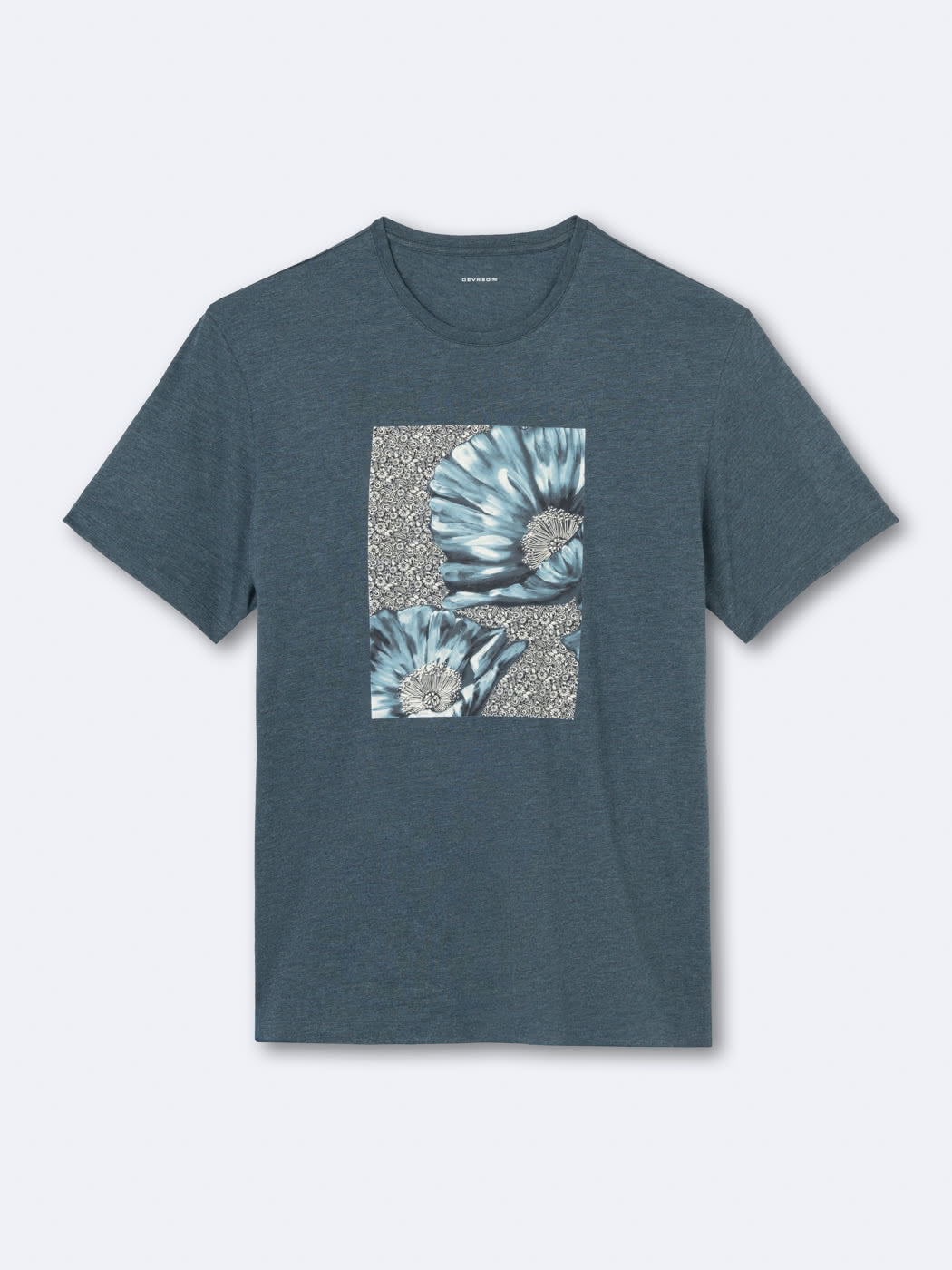 T-shirt col rond en coton fleuri - DEVRED 1902