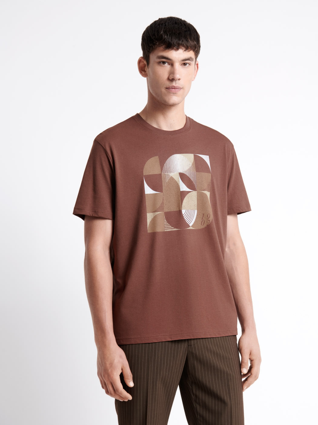 T-shirt col rond en coton à motif - DEVRED 1902