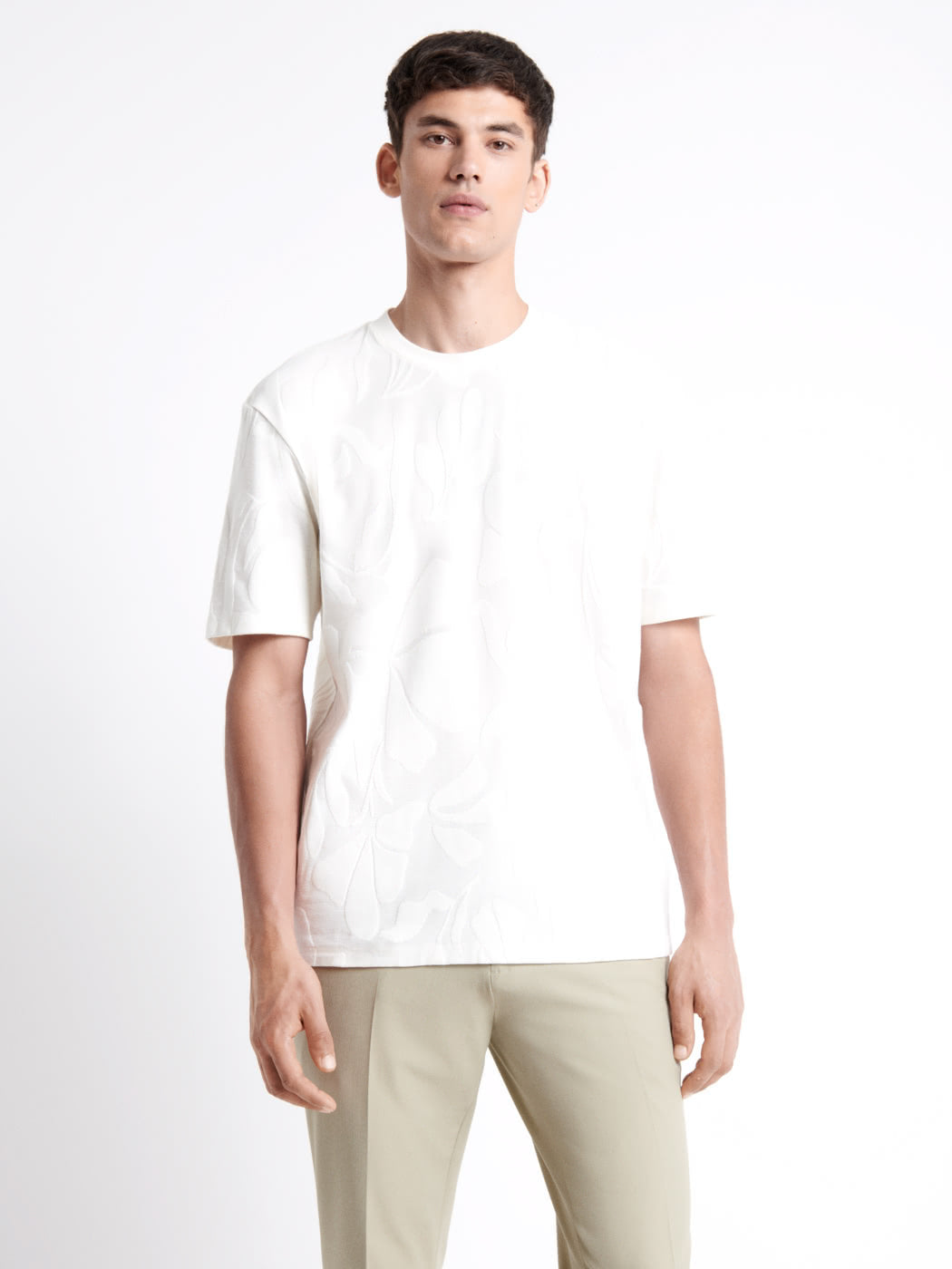 T-shirt col rond à relief en coton - DEVRED 1902