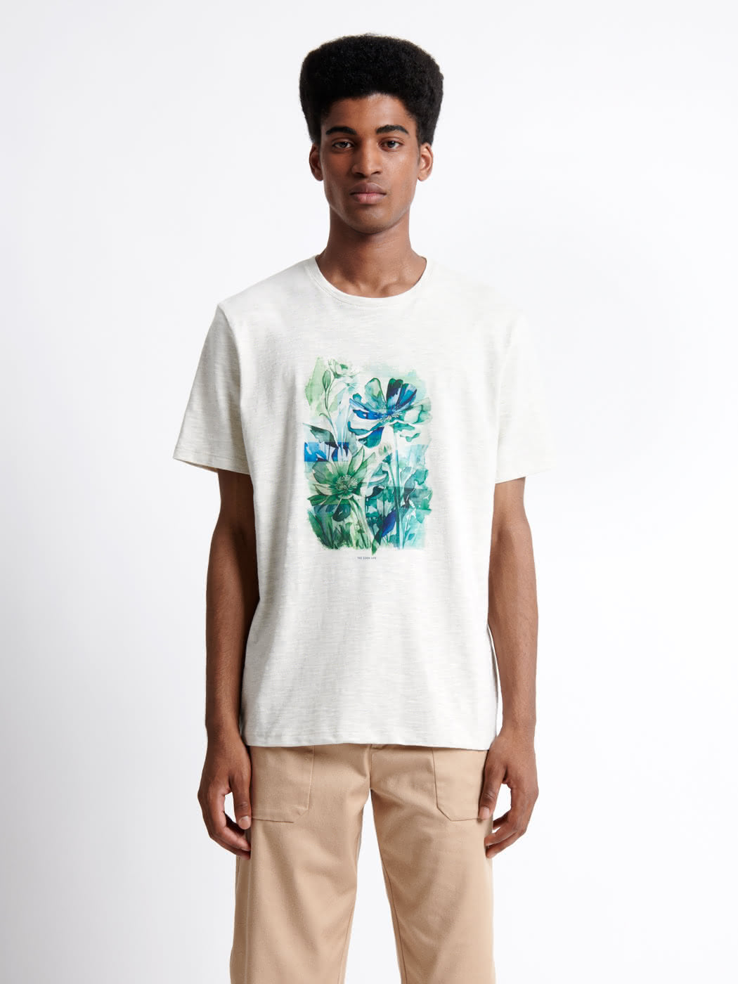 T-shirt col rond en coton fleuri - DEVRED 1902