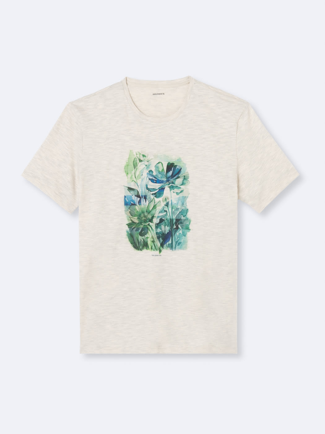 T-shirt col rond en coton fleuri - DEVRED 1902