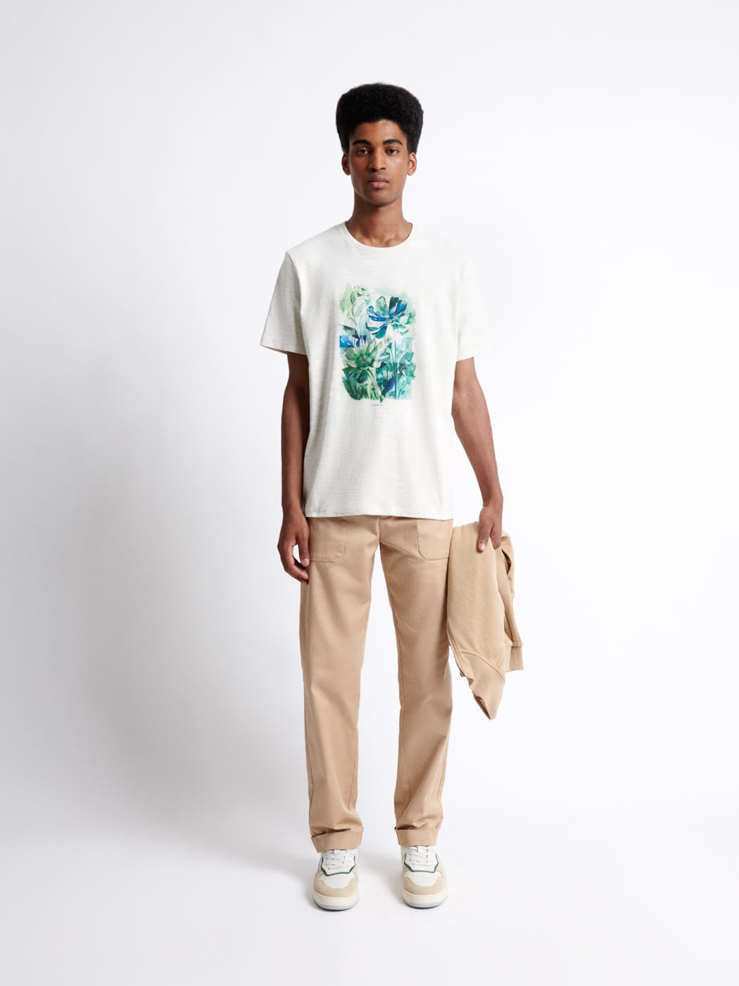 T-shirt col rond en coton fleuri - DEVRED 1902
