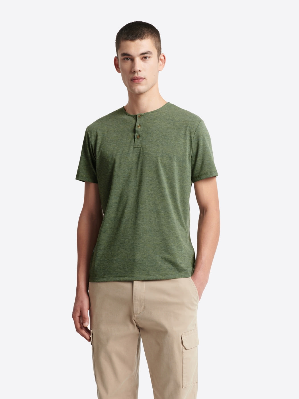 T-shirt col tunisien faux-uni en viscose - DEVRED 1902