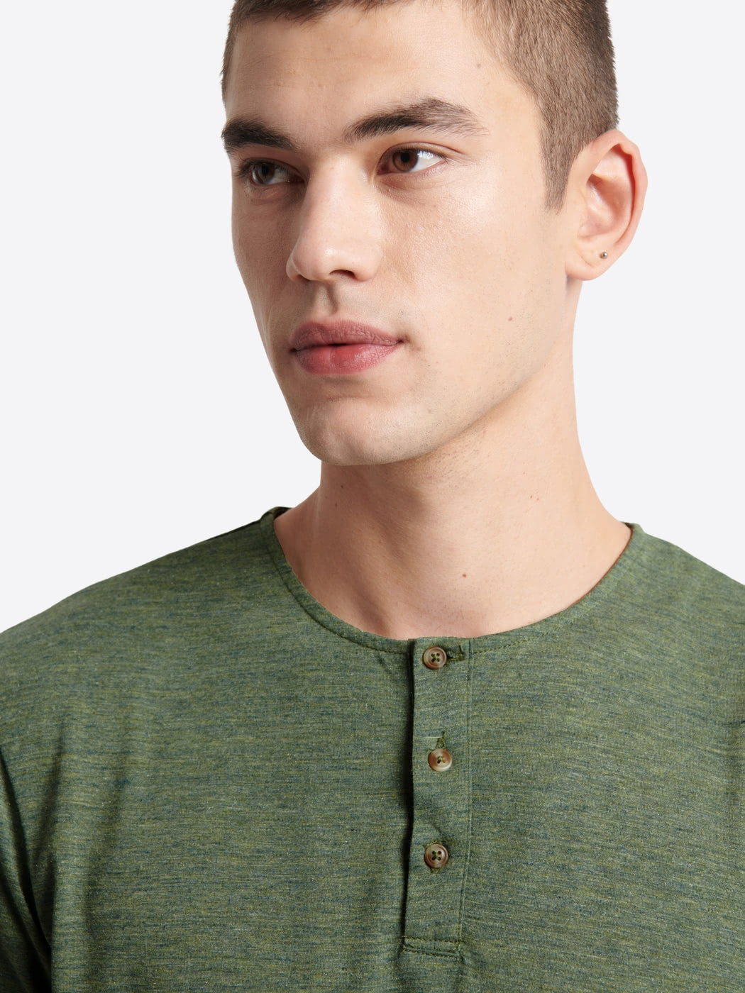 T-shirt col tunisien faux-uni en viscose - DEVRED 1902