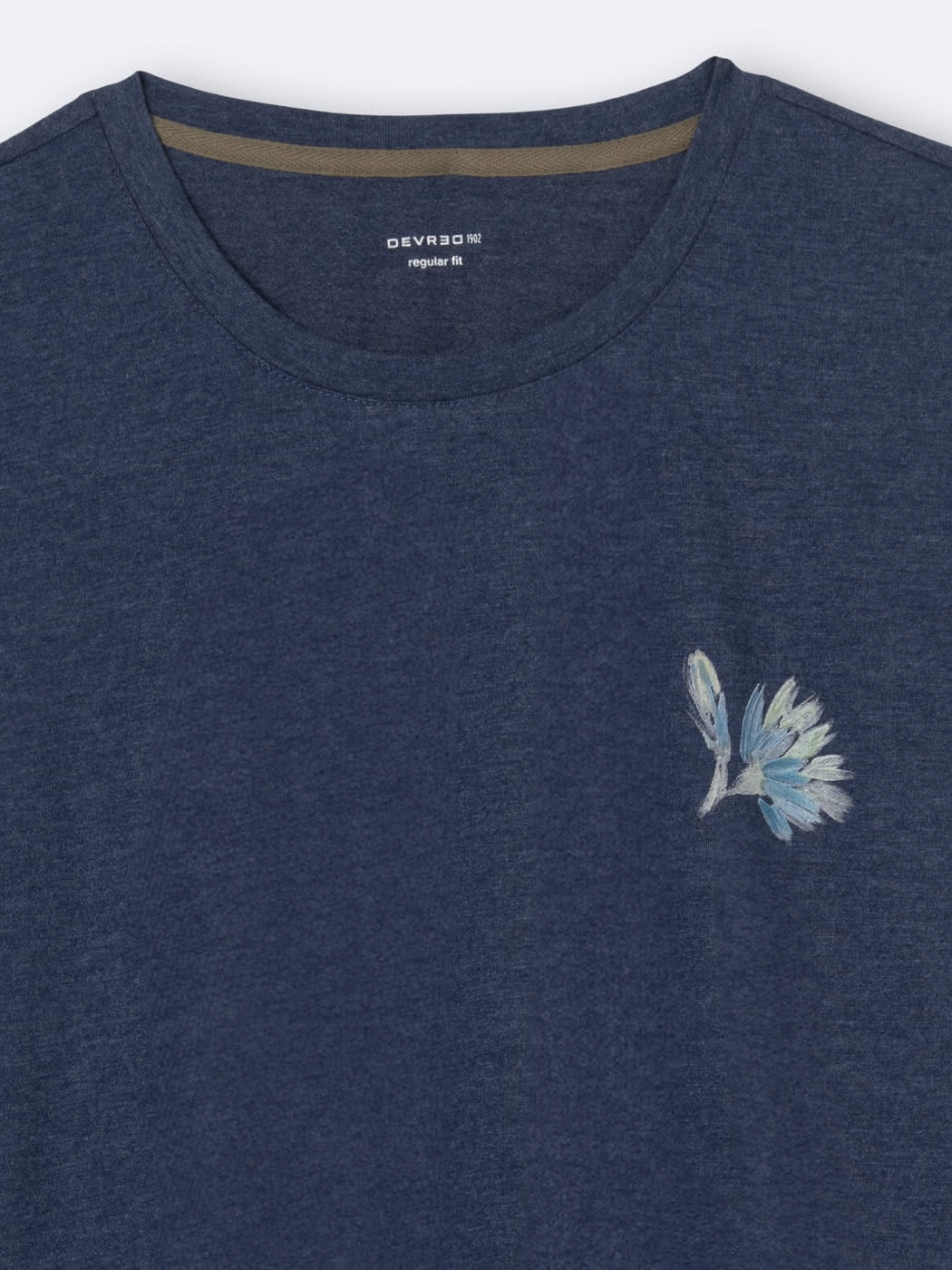 T-shirt col rond en coton fleuri - DEVRED 1902