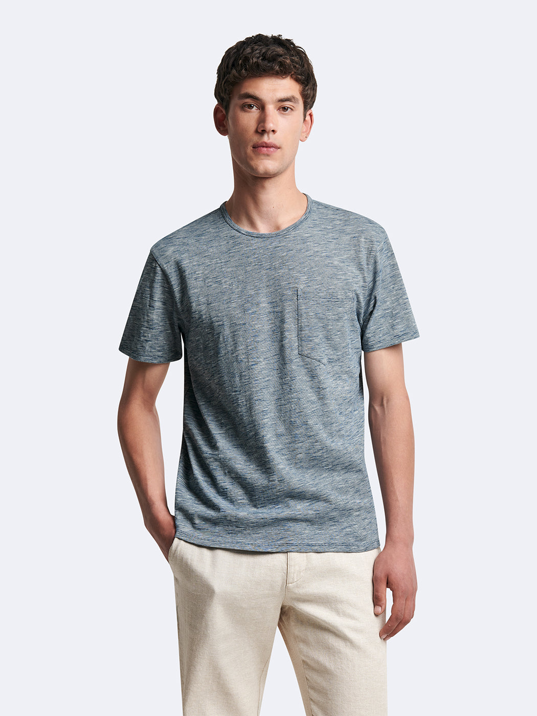 T-shirt col rond 100% coton faux-uni - DEVRED 1902