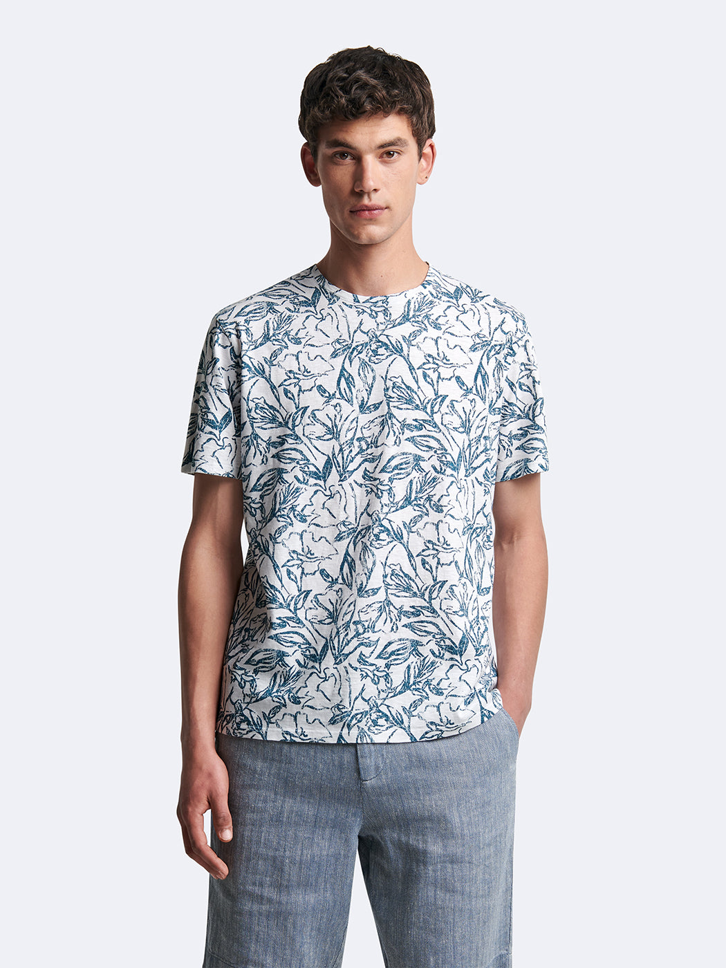 T-shirt col rond 100% coton fleuri - DEVRED 1902