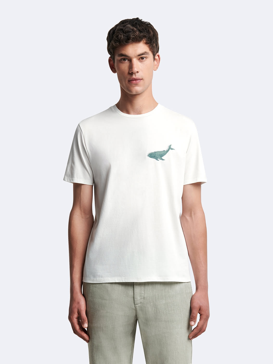 T-shirt 100% coton à motif sur poitrine - DEVRED 1902
