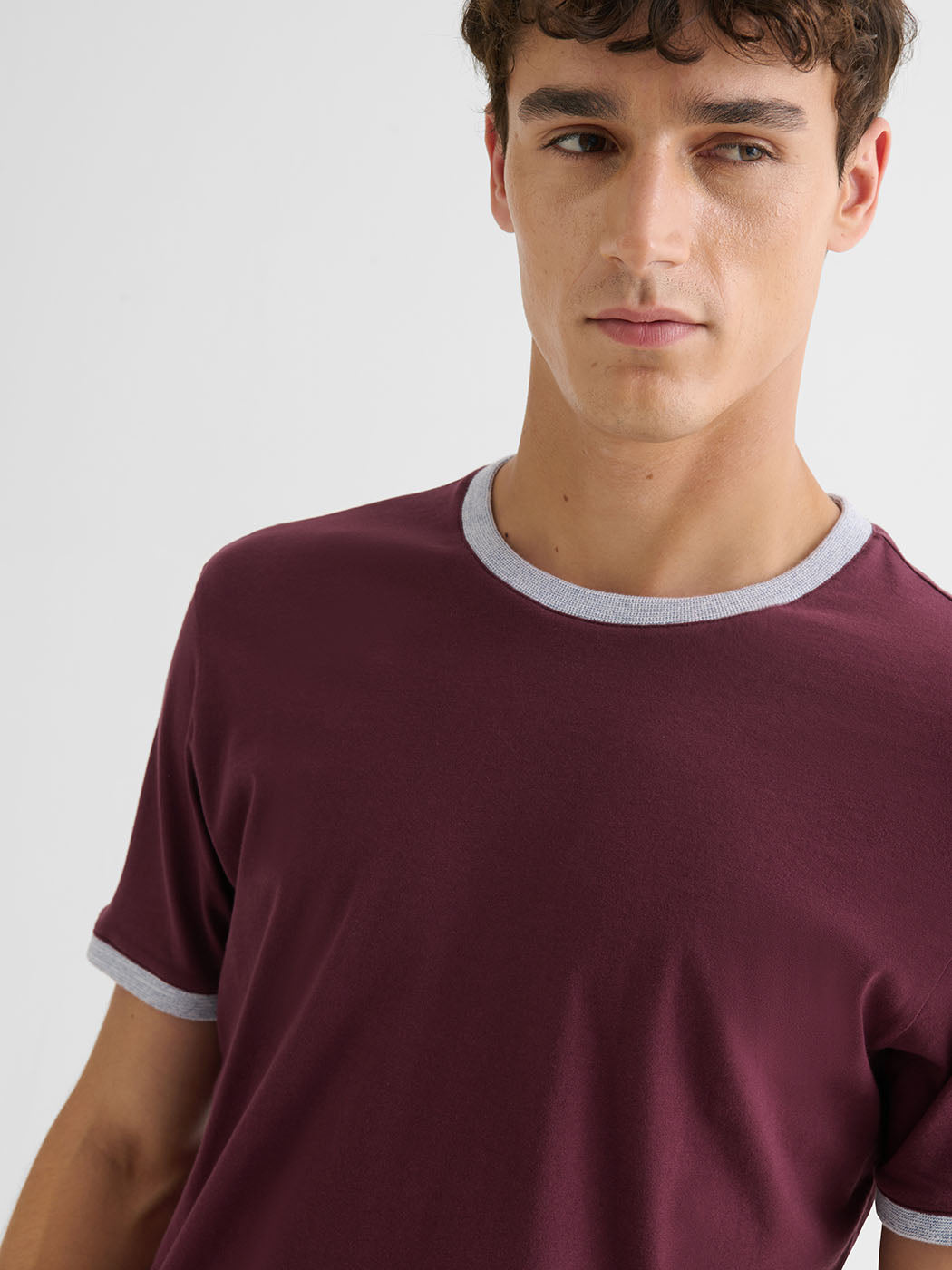 T-shirtcol rond contrasté en coton - DEVRED 1902