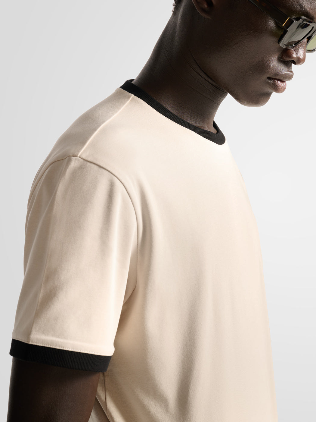 T-shirt col rond contrasté - L'atelier - DEVRED 1902