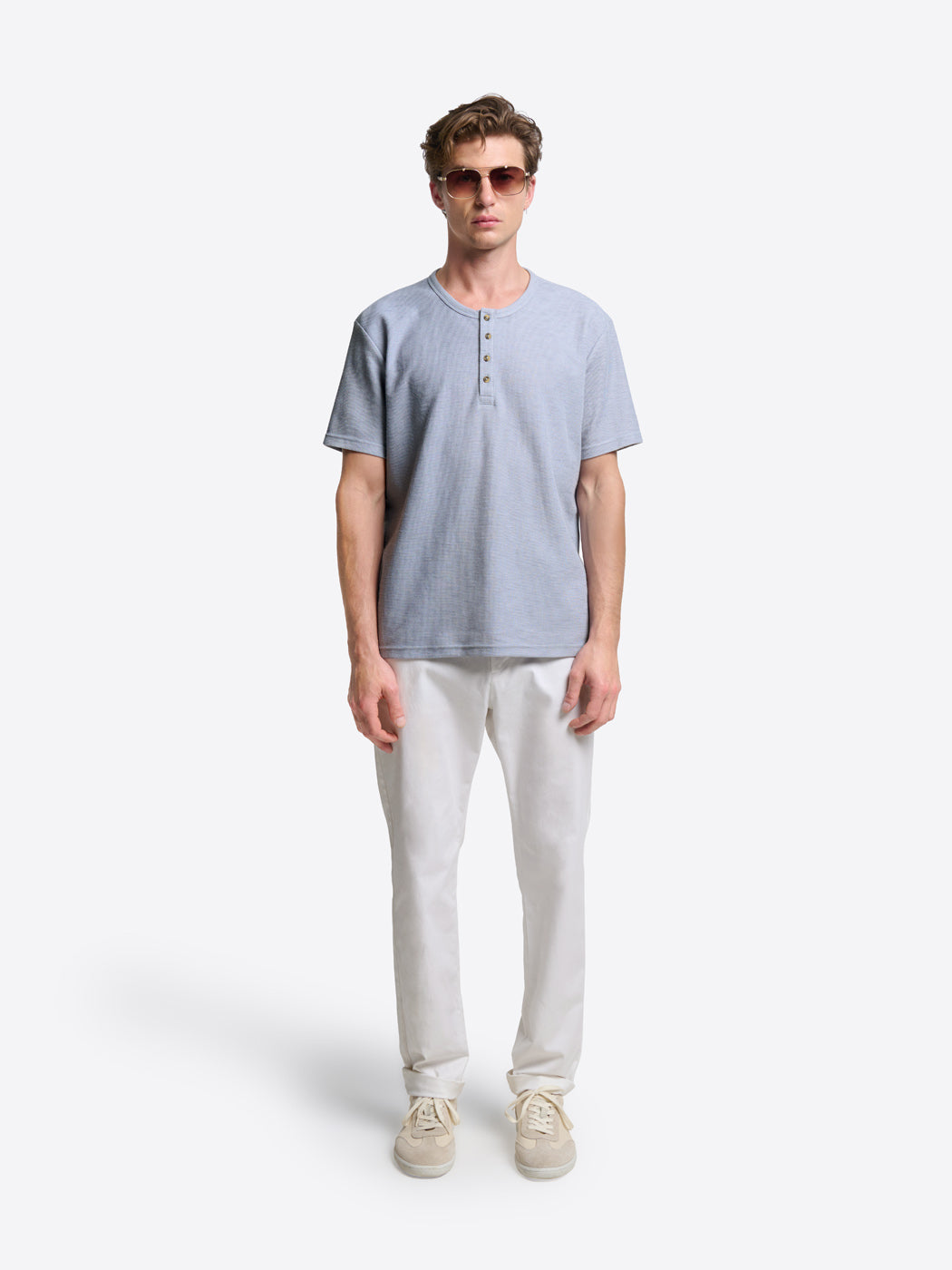 T-shirt col tunisien effet slub - DEVRED 1902