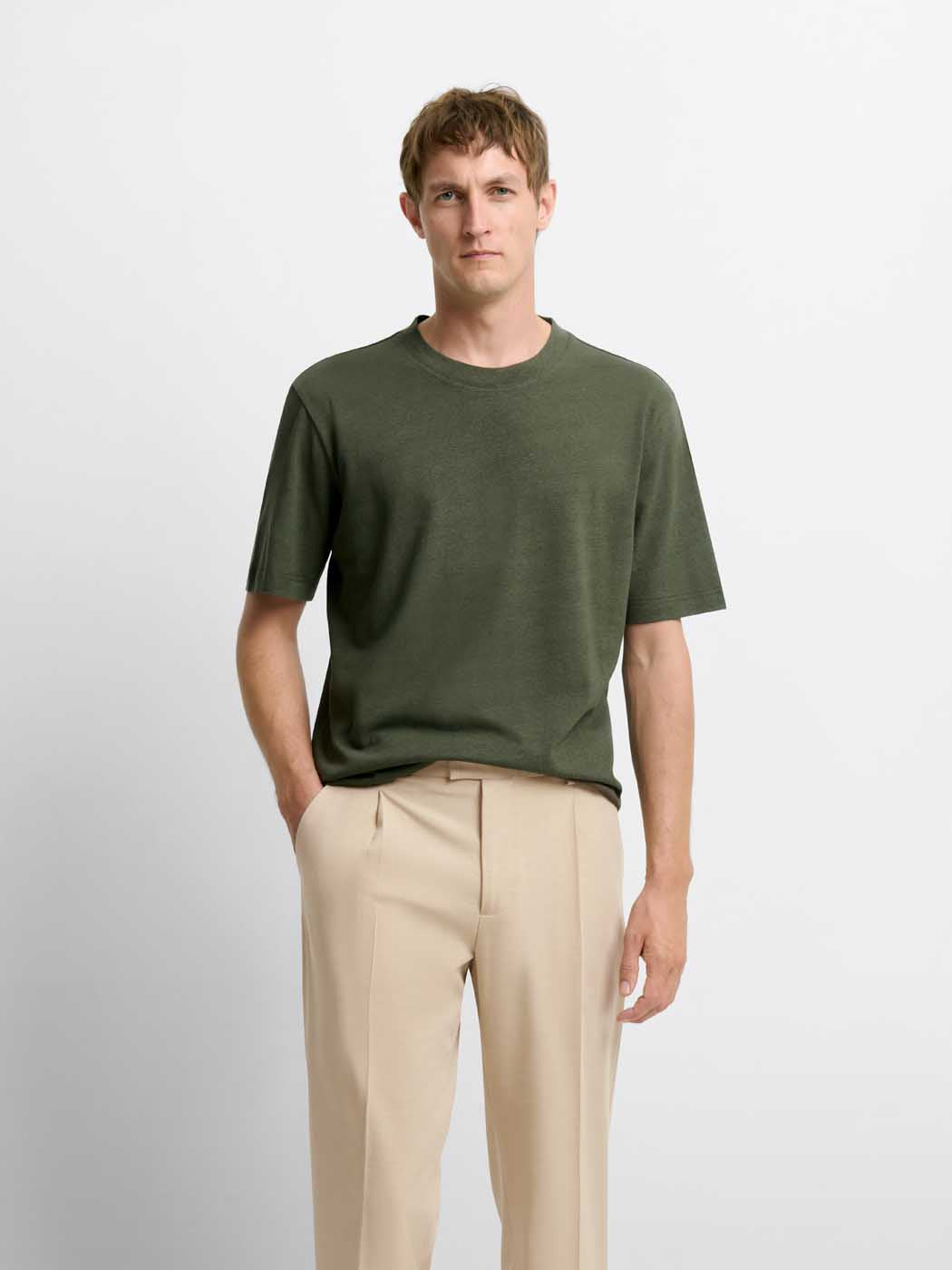 T-shirt col rond en coton lin - DEVRED 1902