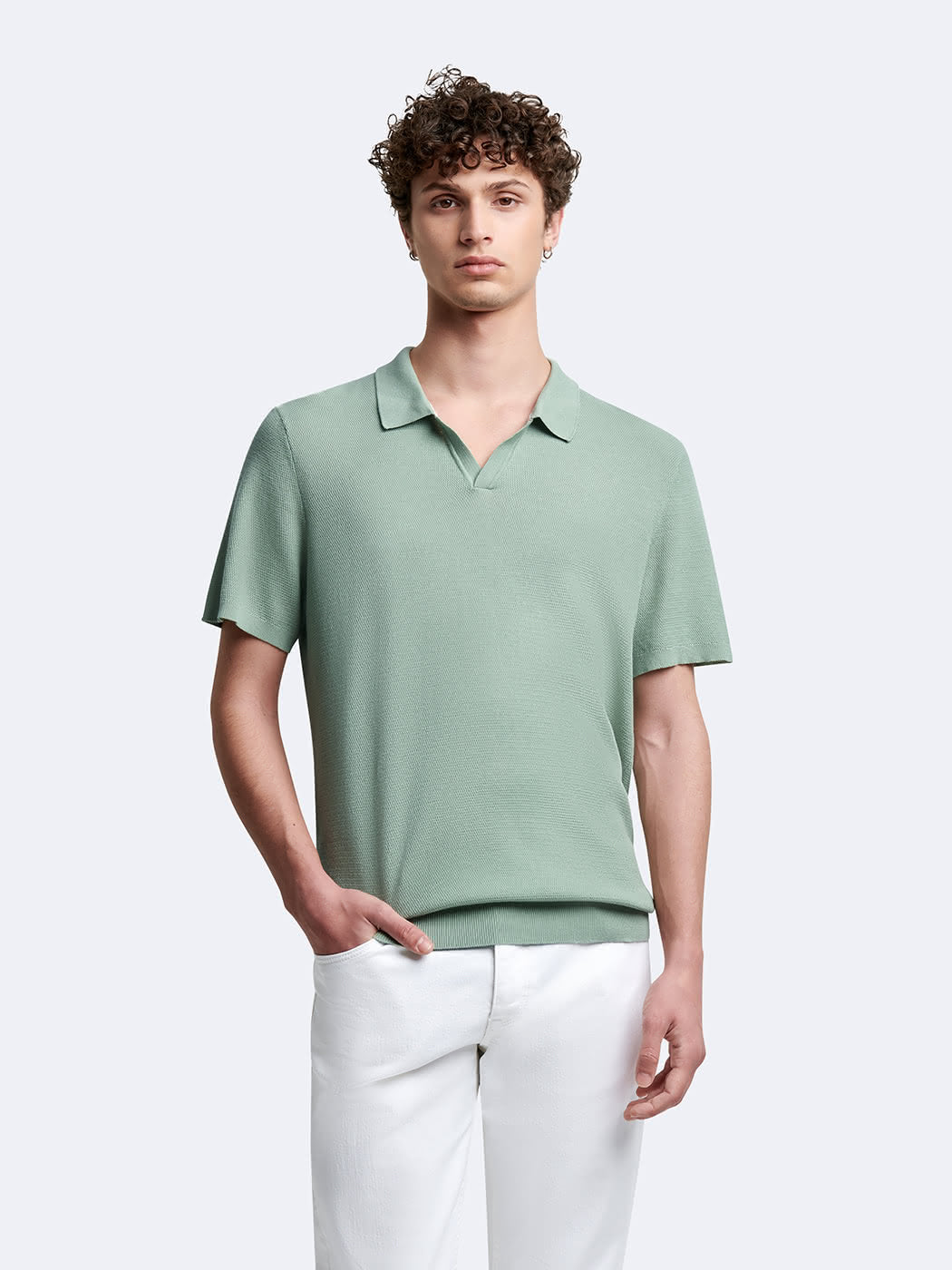 Polo maille col ouvert en coton bio - DEVRED 1902