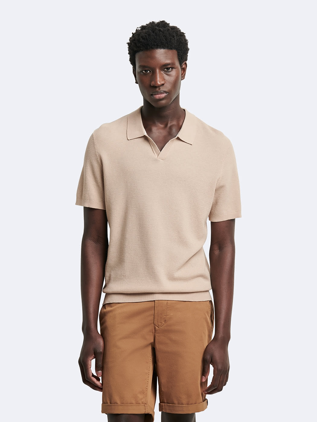 Polo maille col ouvert en coton bio - DEVRED 1902