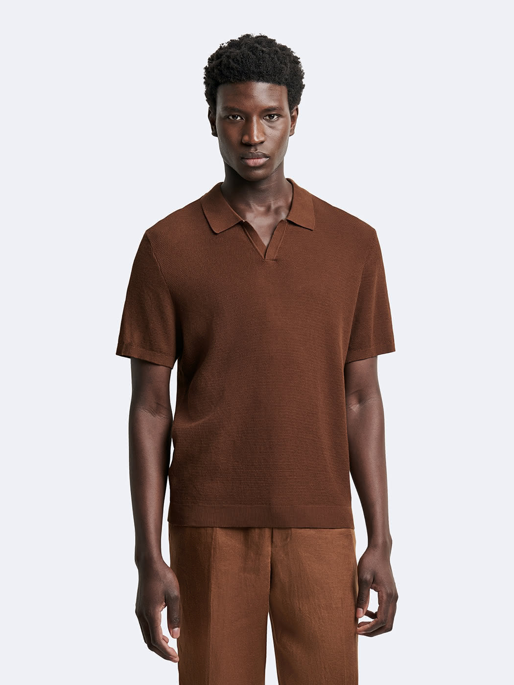 Polo maille col ouvert en coton bio - DEVRED 1902