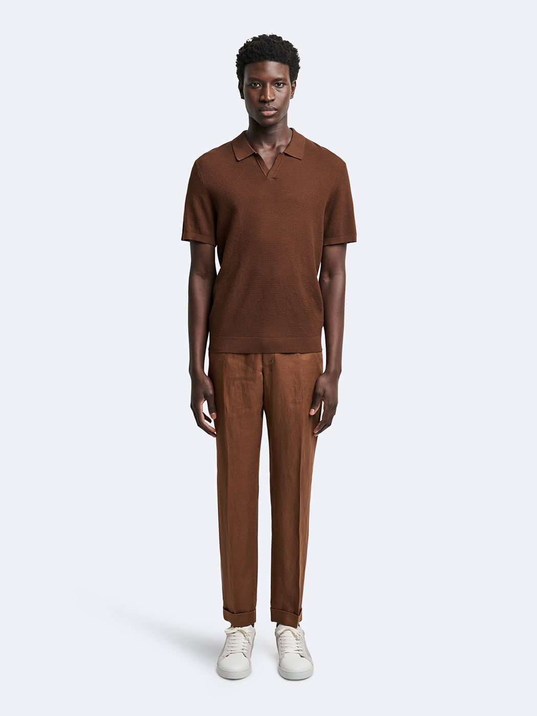 Polo maille col ouvert en coton bio - DEVRED 1902