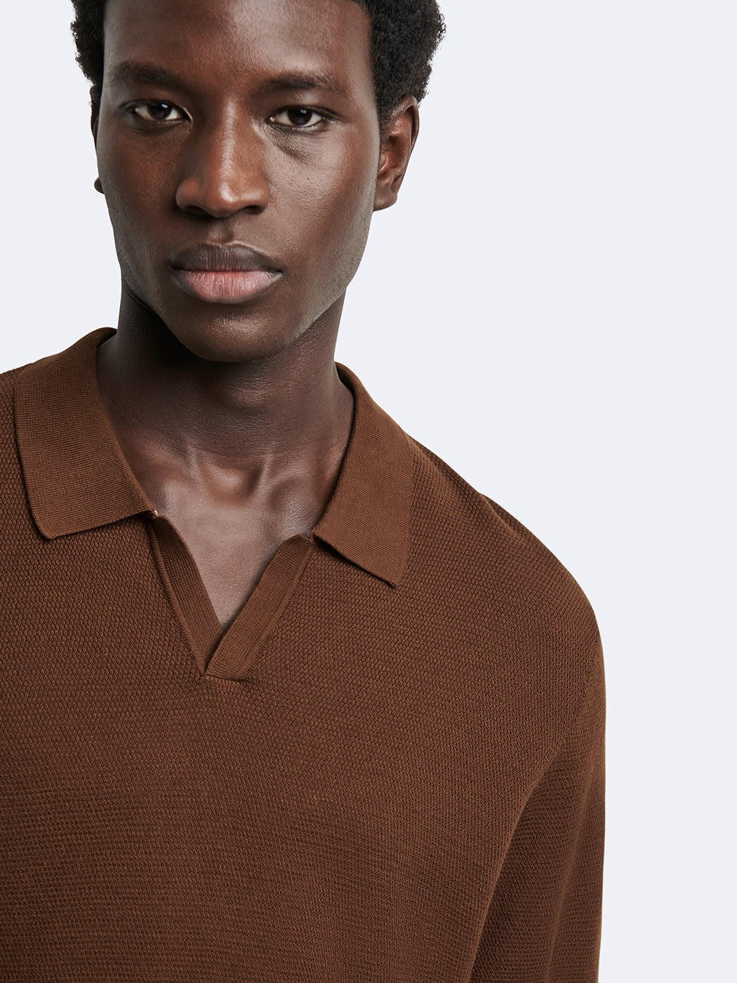 Polo maille col ouvert en coton bio - DEVRED 1902