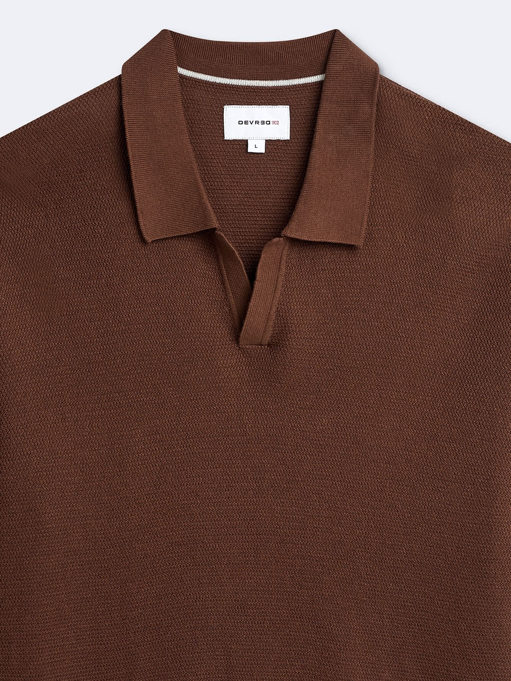 Polo maille col ouvert en coton bio - DEVRED 1902