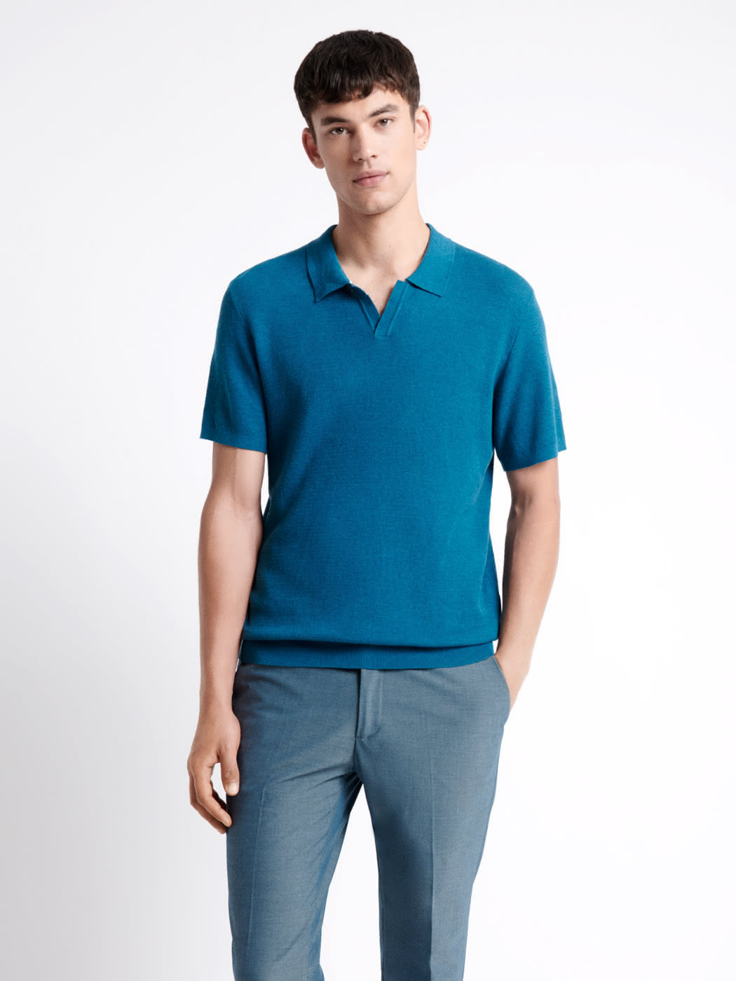 Polo maille col v 100% coton bio - DEVRED 1902