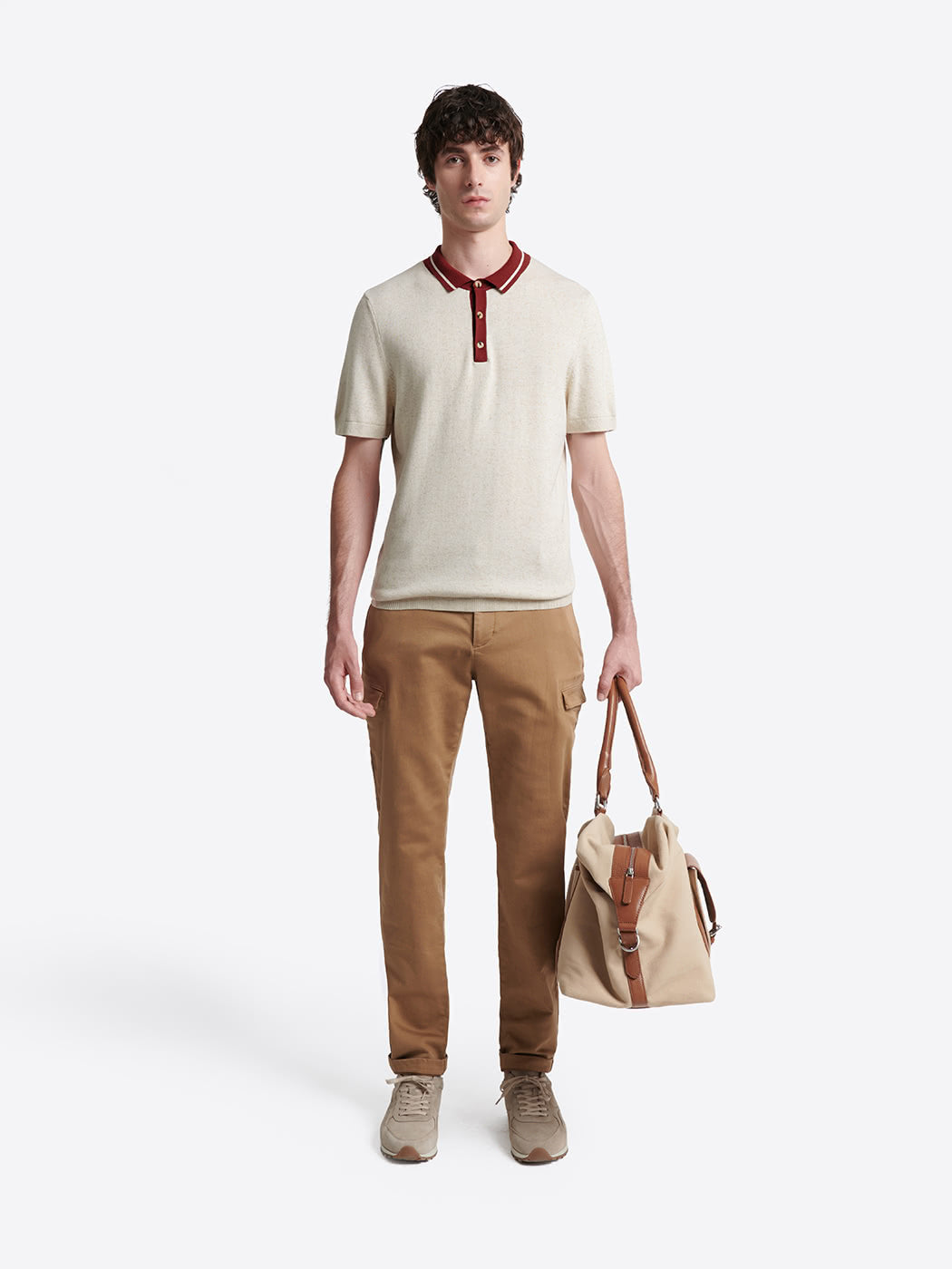 Polo chiné col contrasté en coton - DEVRED 1902