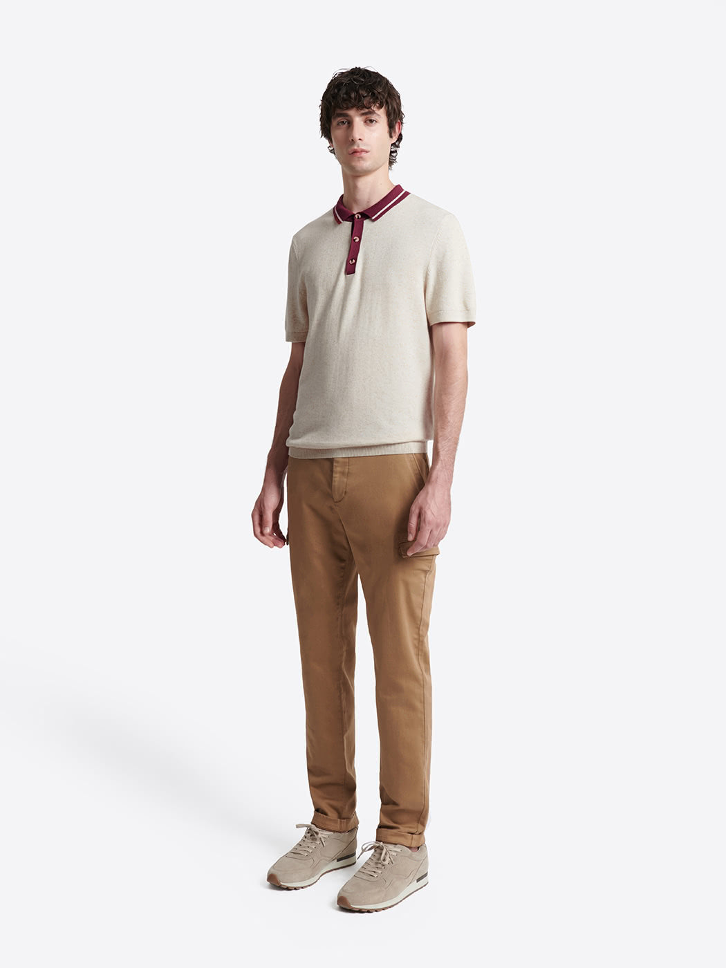 Polo chiné col contrasté en coton - DEVRED 1902