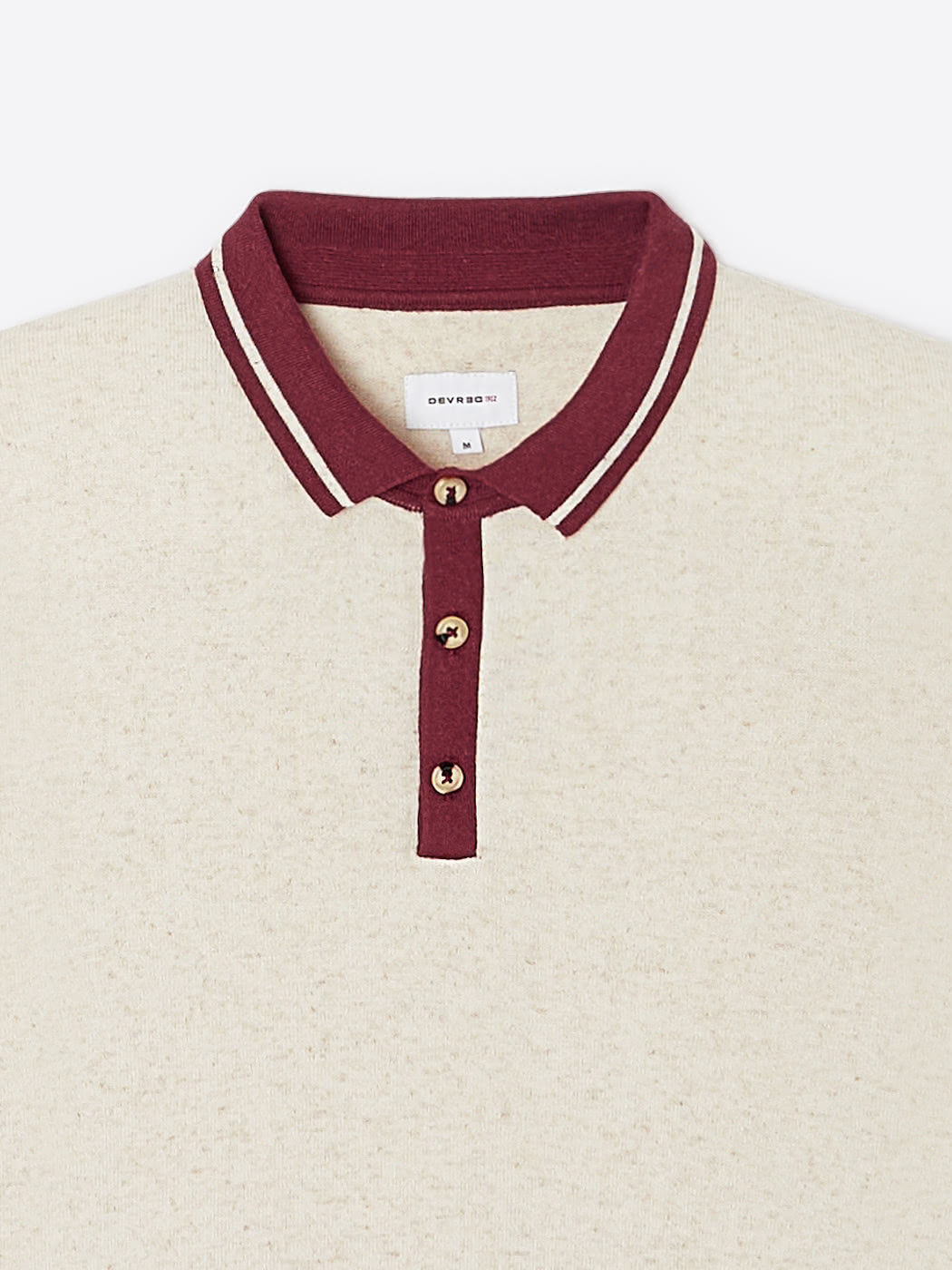 Polo chiné col contrasté en coton - DEVRED 1902