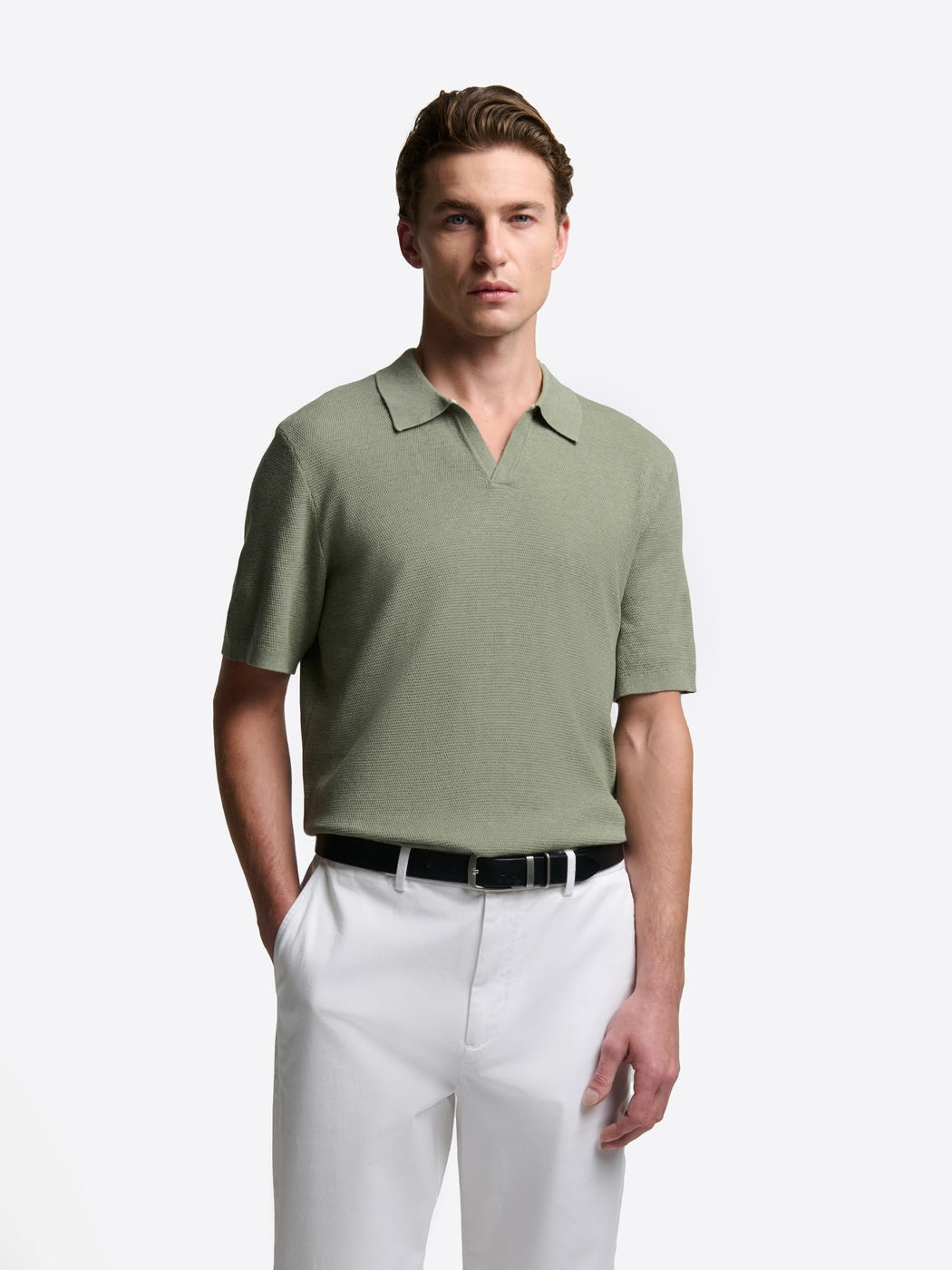 Polo maille col ouvert en coton bio - DEVRED 1902