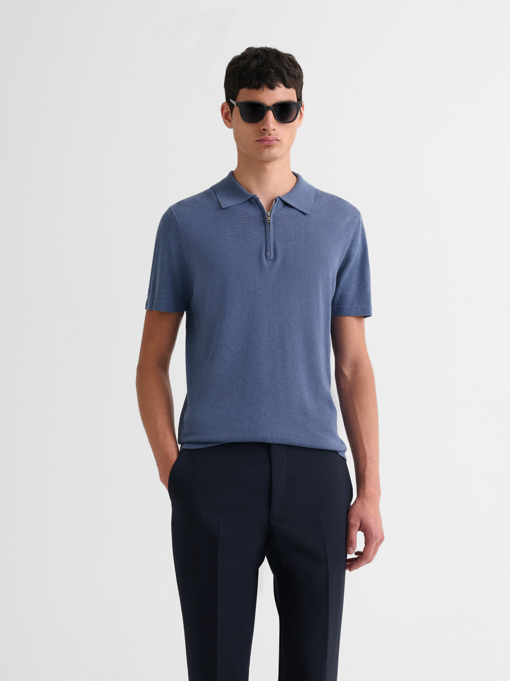 Polo zippé  en jersey - DEVRED 1902