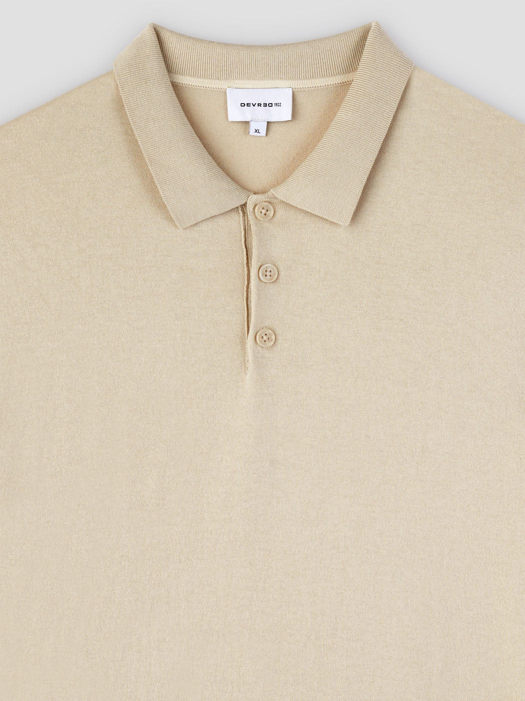 Polo  col boutonné en soie mélangé