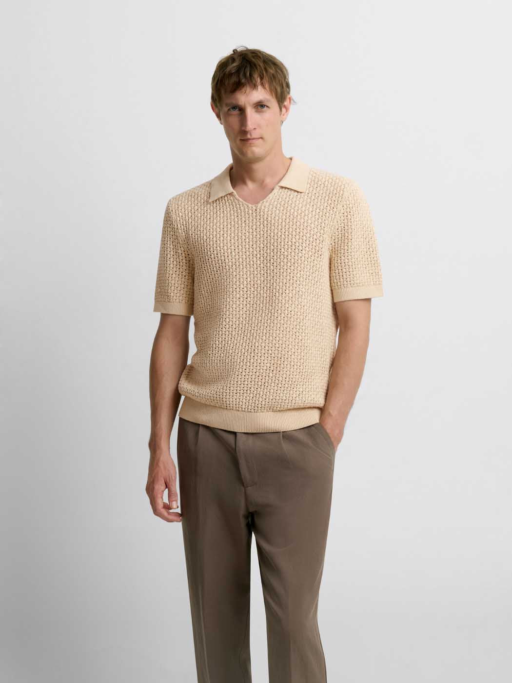 Polo maille col goutte ajourré - DEVRED 1902