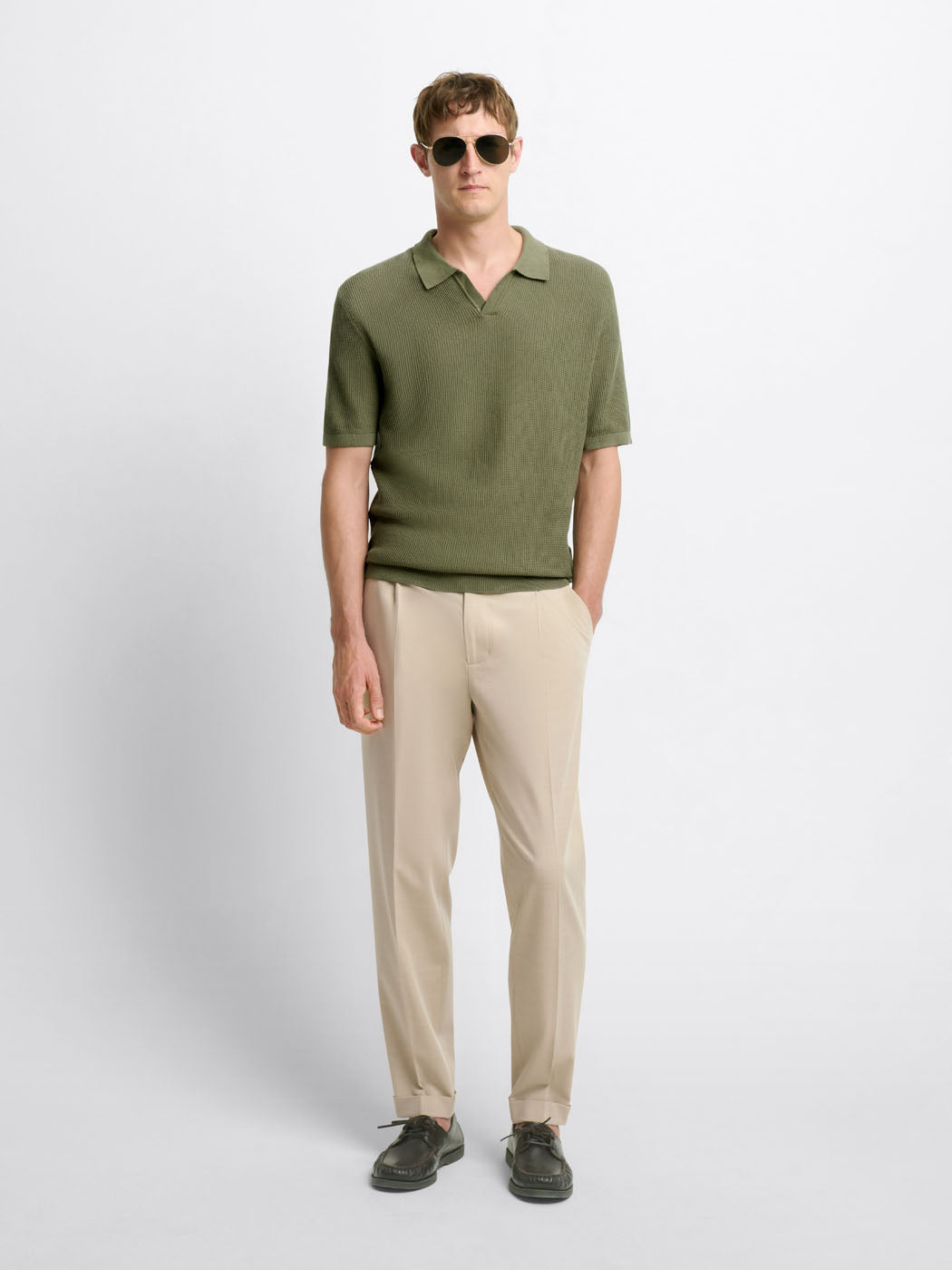 Polo maille col ouvert en coton bio - DEVRED 1902