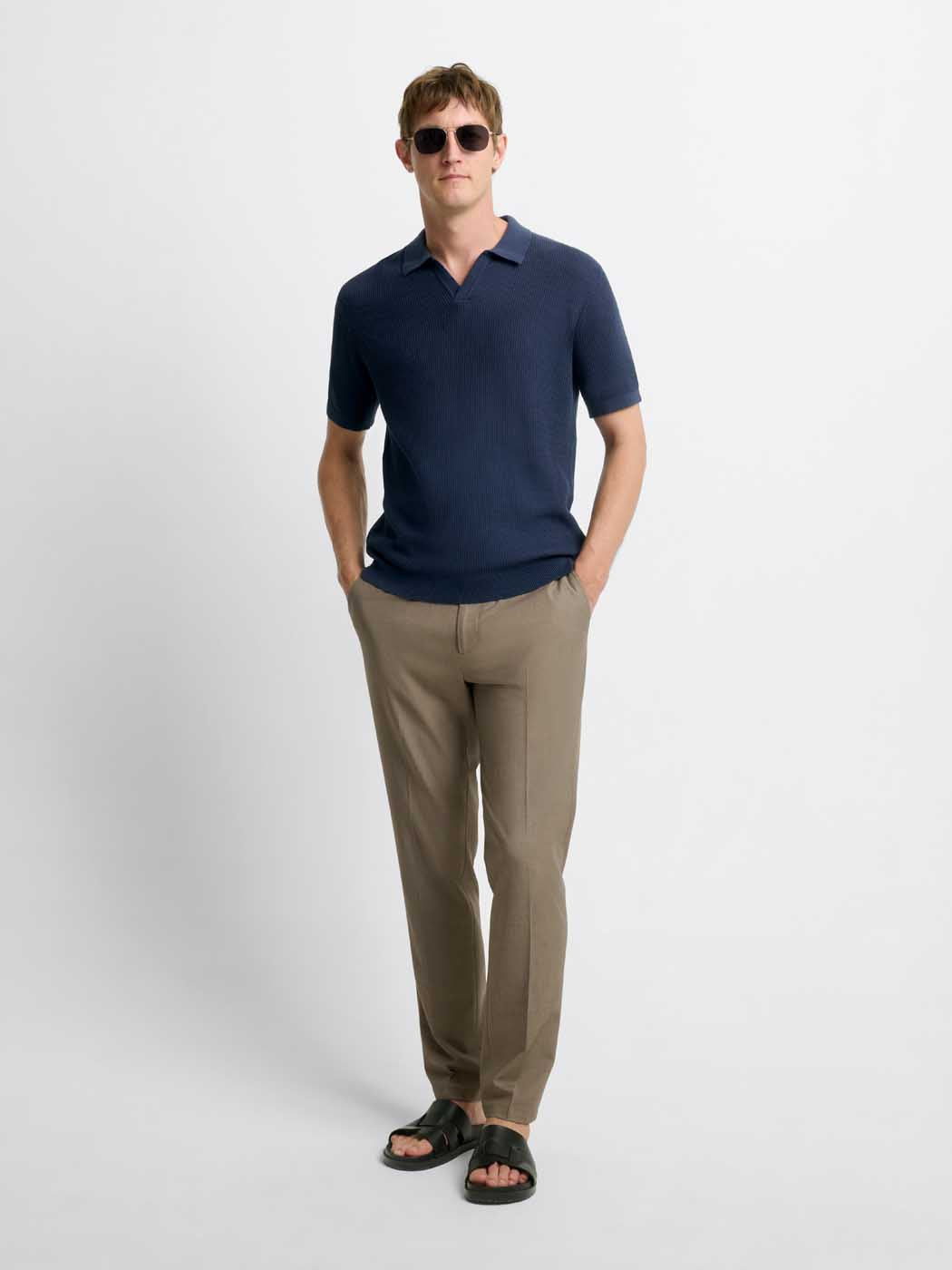 Polo maille col ouvert en coton bio - DEVRED 1902