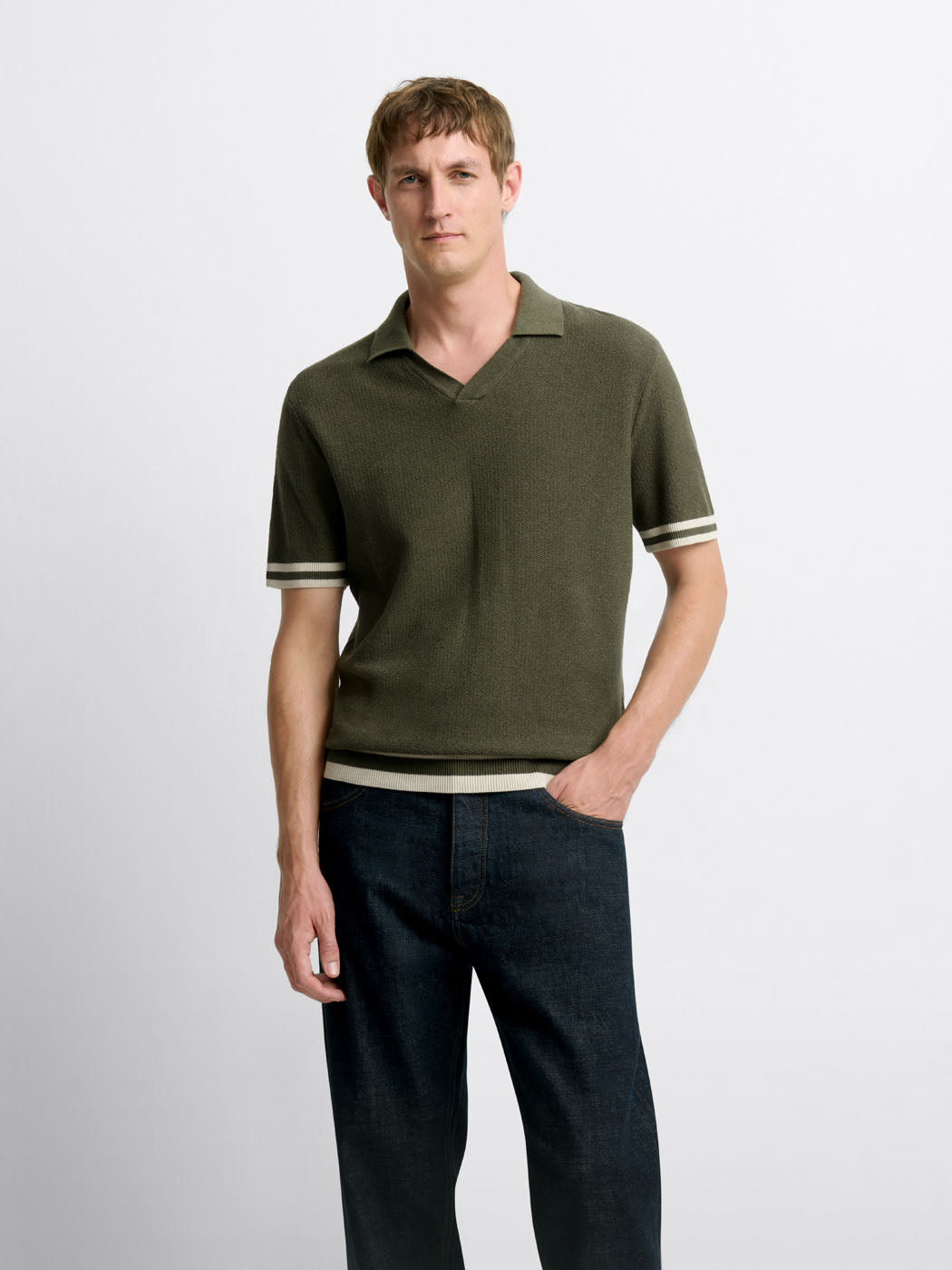 Polo maille col ouvert en coton - DEVRED 1902