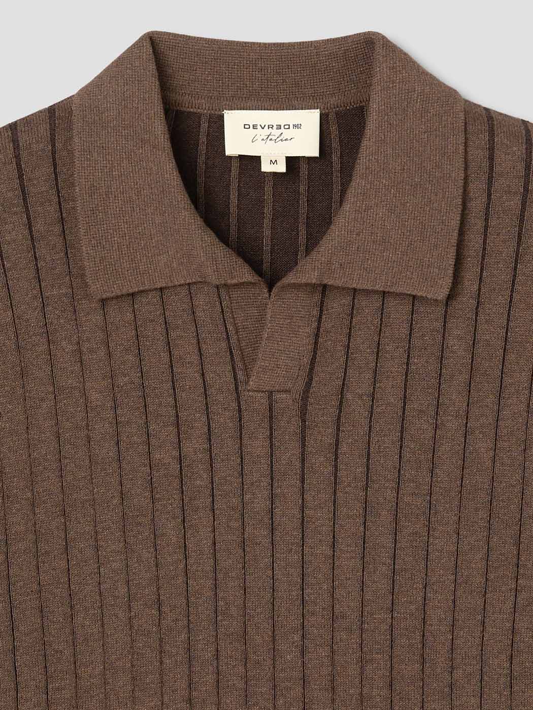 Polo maille col ouvert en coton - DEVRED 1902