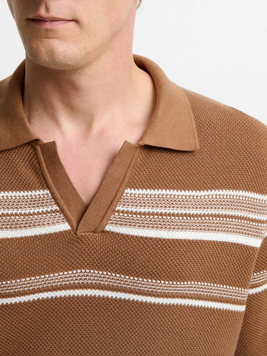 Polo maille col ouvert à rayures - DEVRED 1902